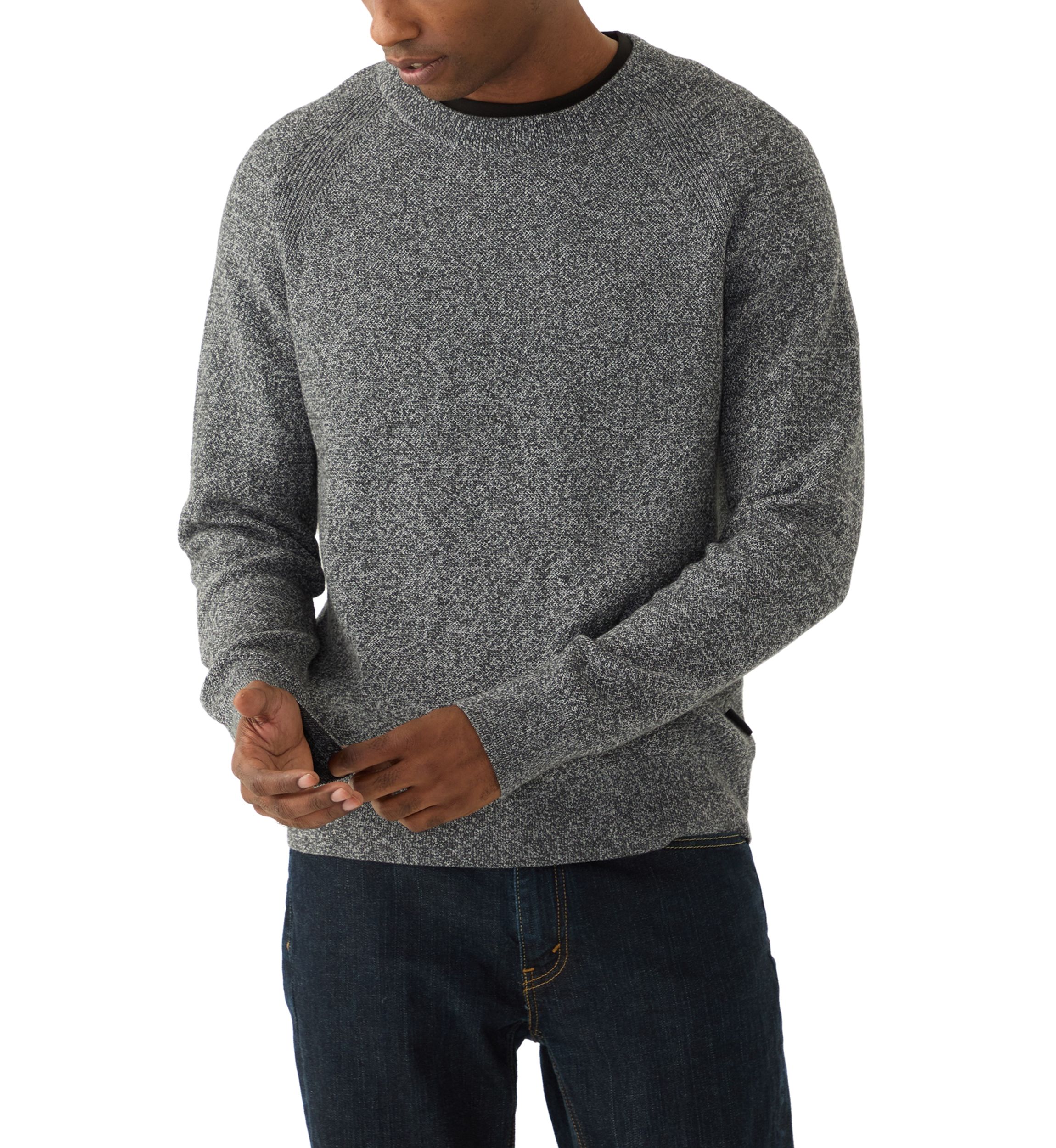 Mens Mouliné Texture Crew Neck Sweater
