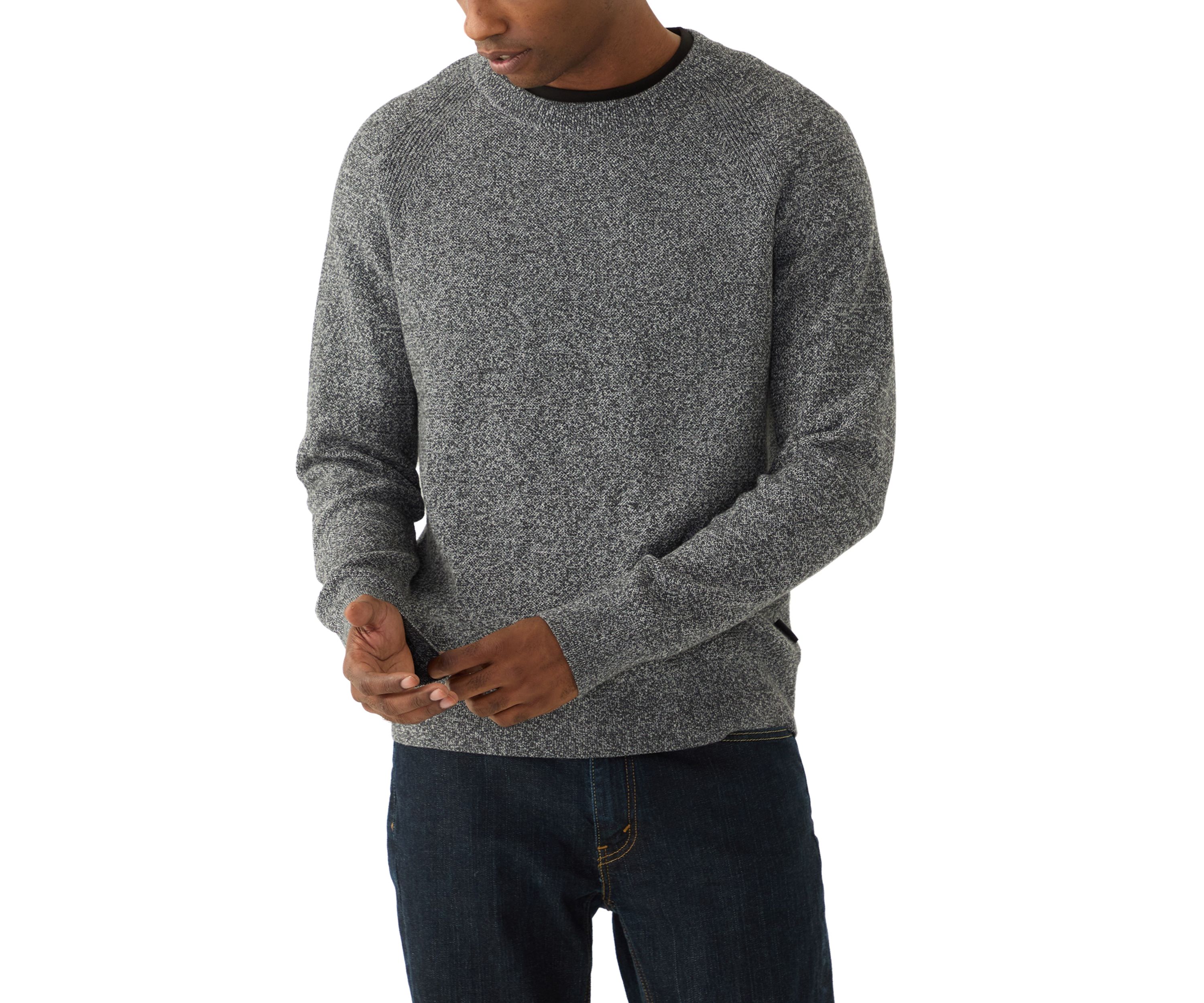 Mens Mouliné Texture Crew Neck Sweater