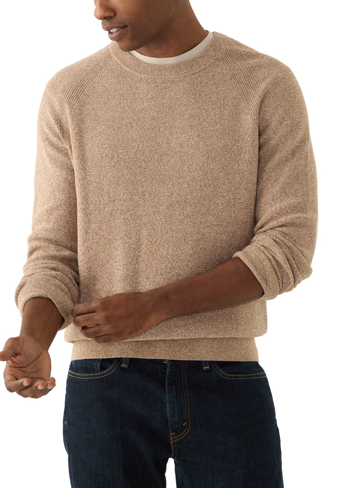 Mens Mouliné Texture Crew Neck Sweater