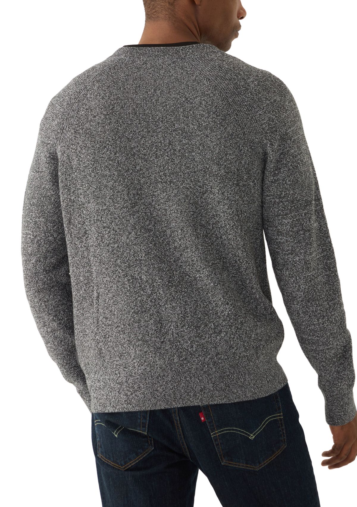 Mens Mouliné Texture Crew Neck Sweater