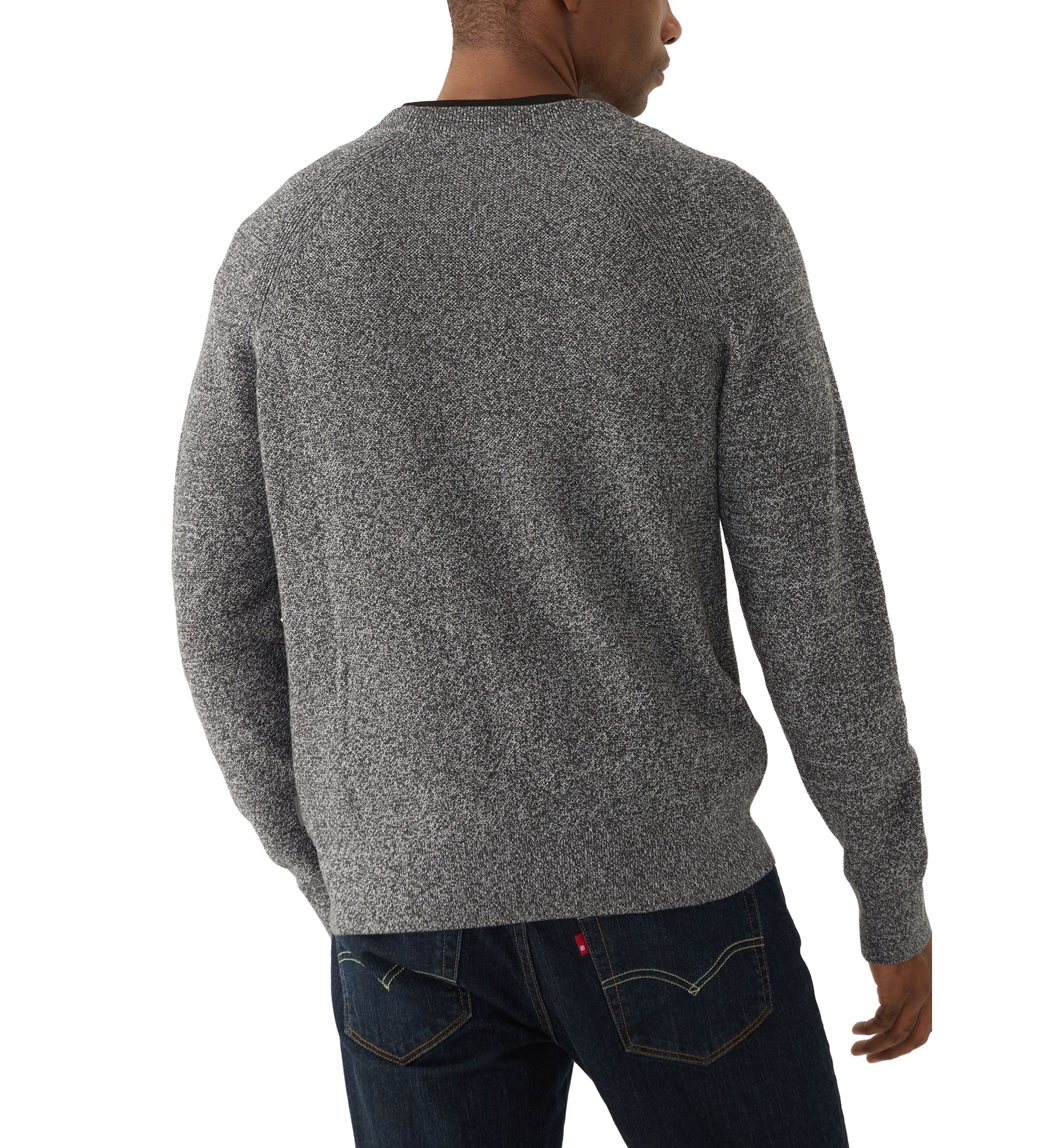 Mens Mouliné Texture Crew Neck Sweater