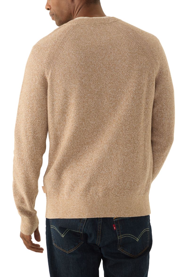 Mens Mouliné Texture Crew Neck Sweater
