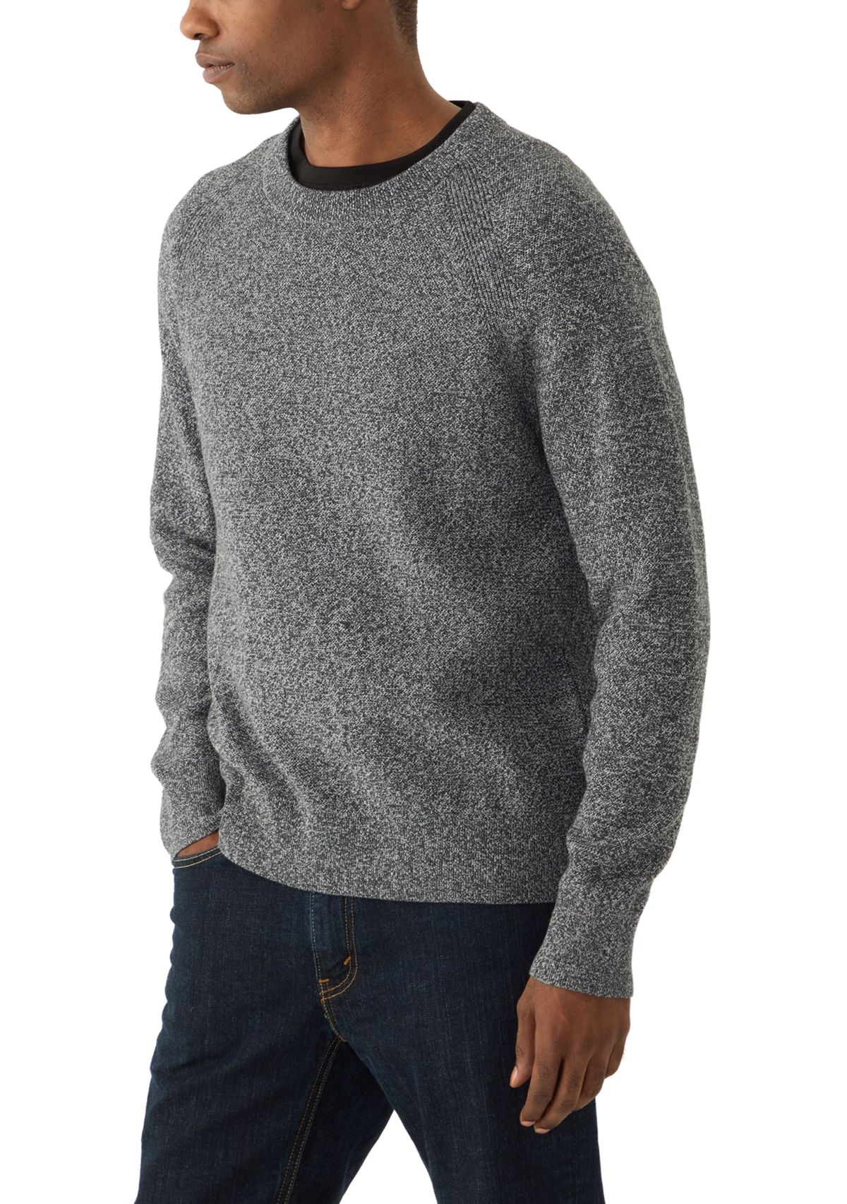 Mens Mouliné Texture Crew Neck Sweater