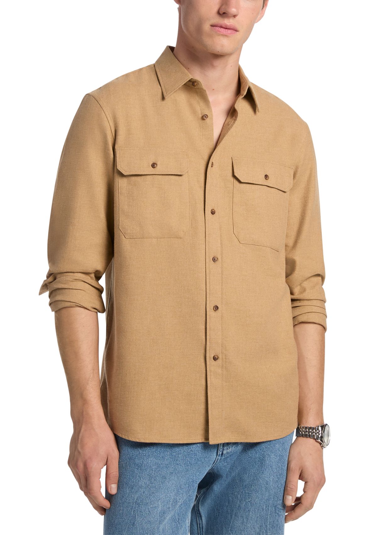 Mens Classic Flannel Button Up Shirt