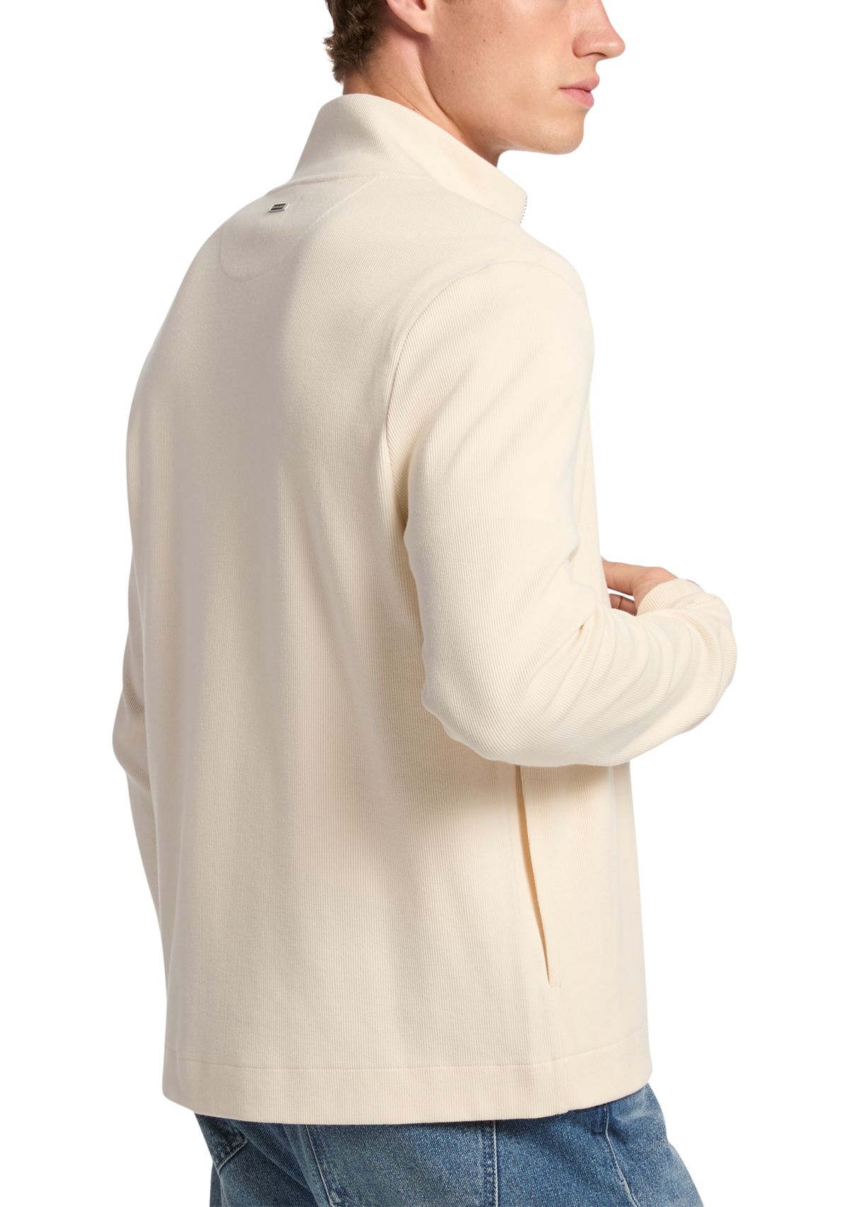 Mens Dense Rib Zip Up