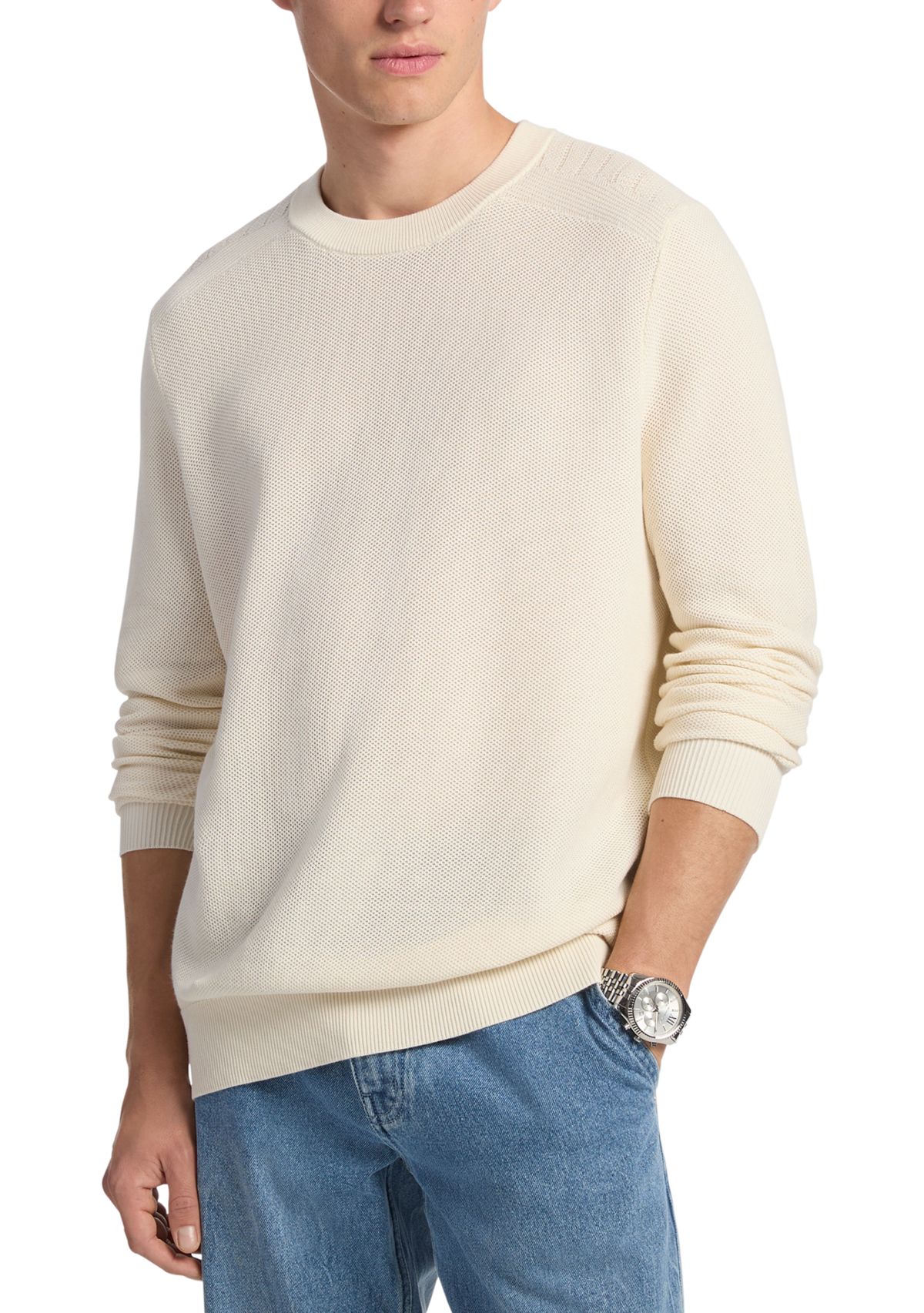 Mens Mouline Crew Neck Sweater