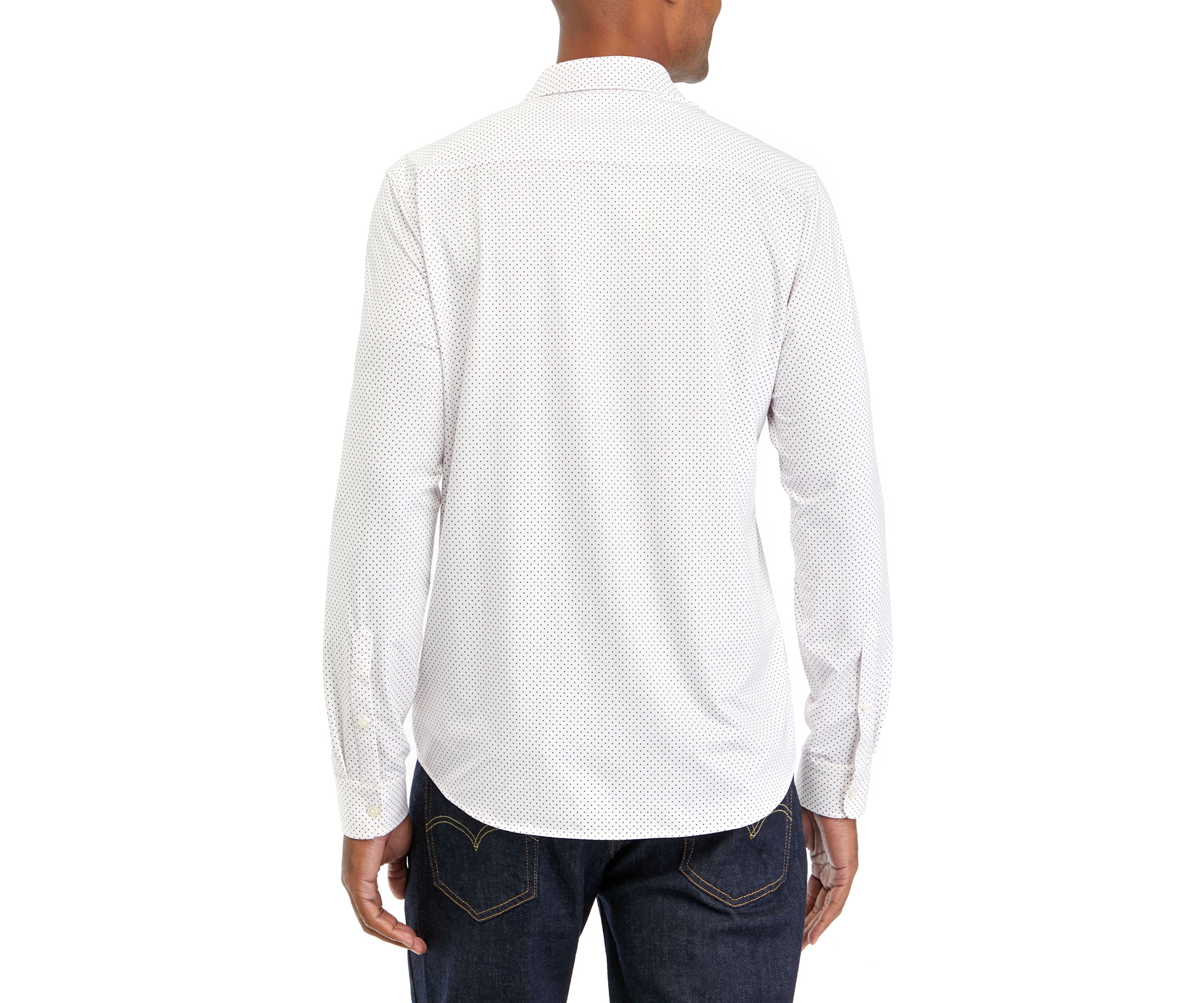 Mens Long Sleeve Woven Performance Knit Shirt