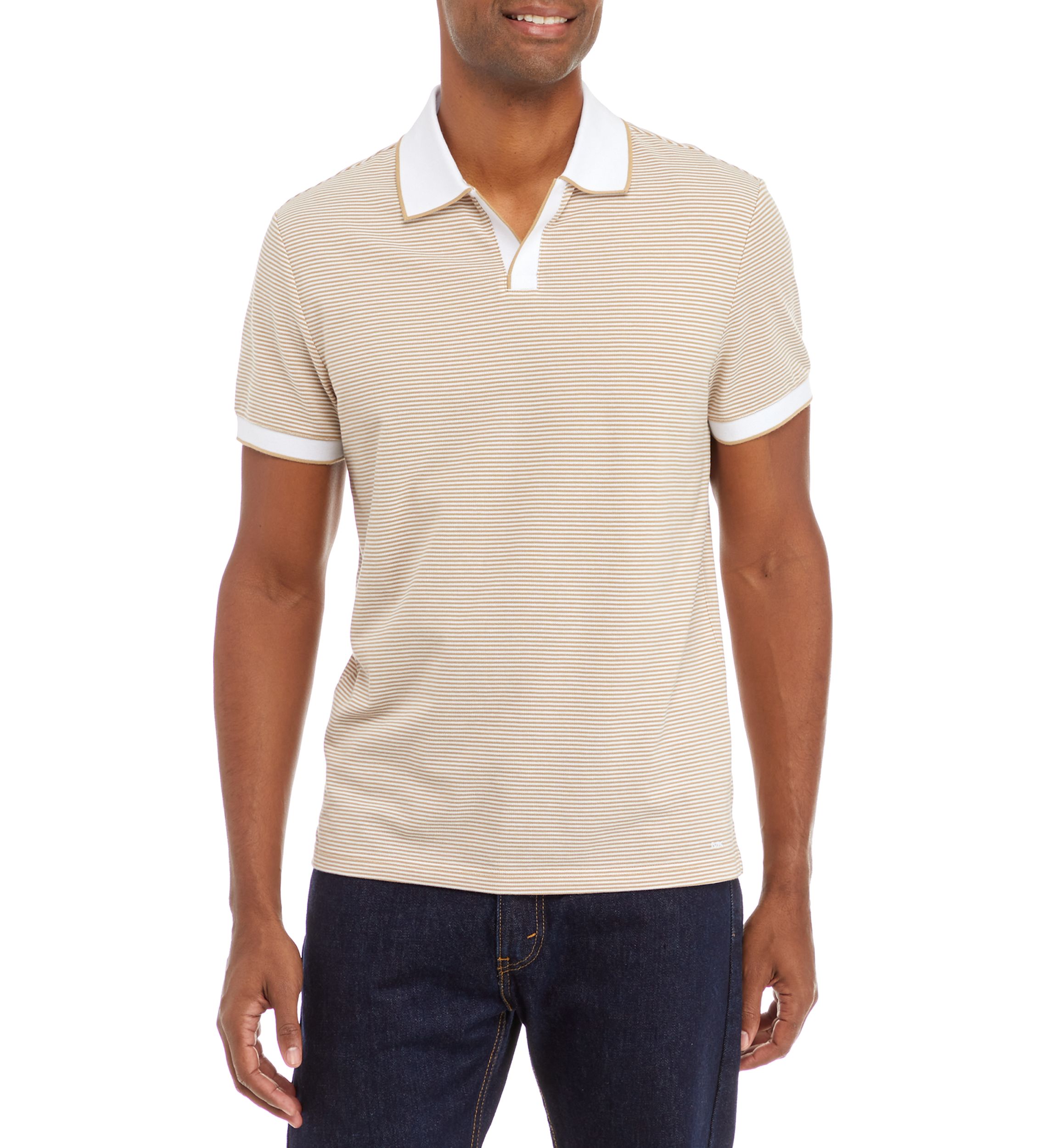 Short Sleeve Striped Polo Shirt 