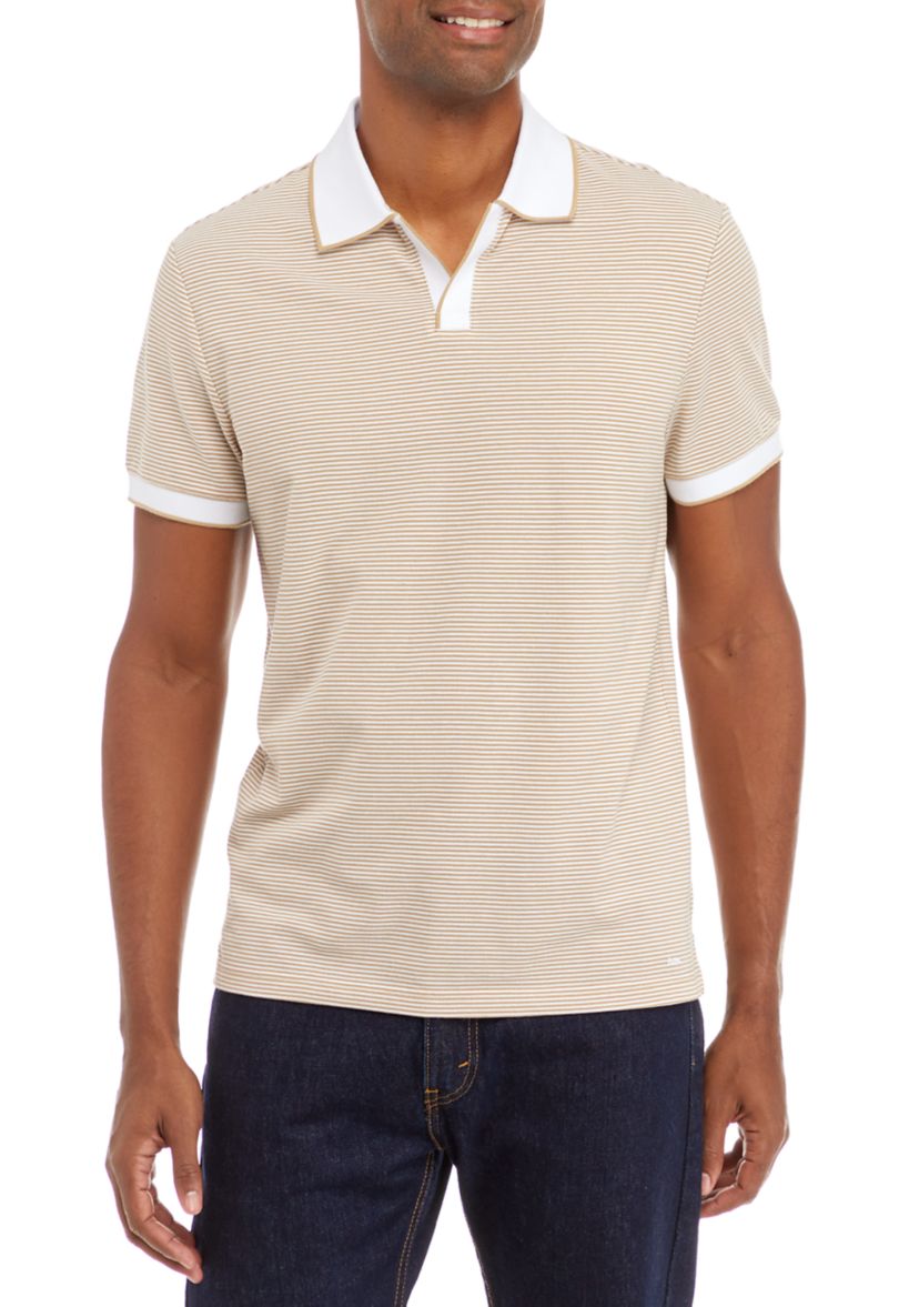 Short Sleeve Striped Polo Shirt 