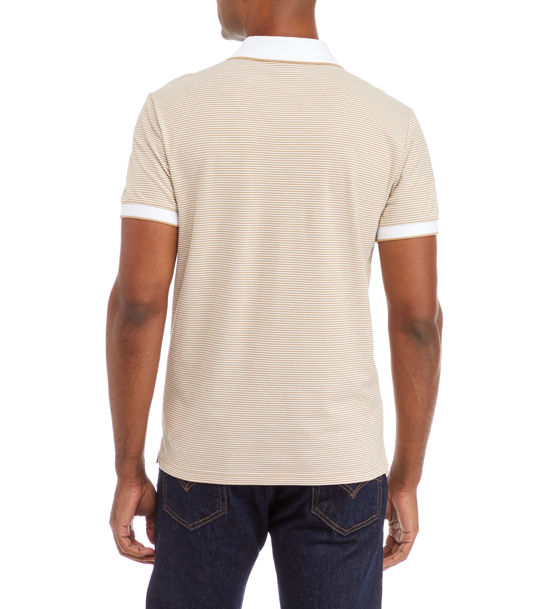 Short Sleeve Striped Polo Shirt 