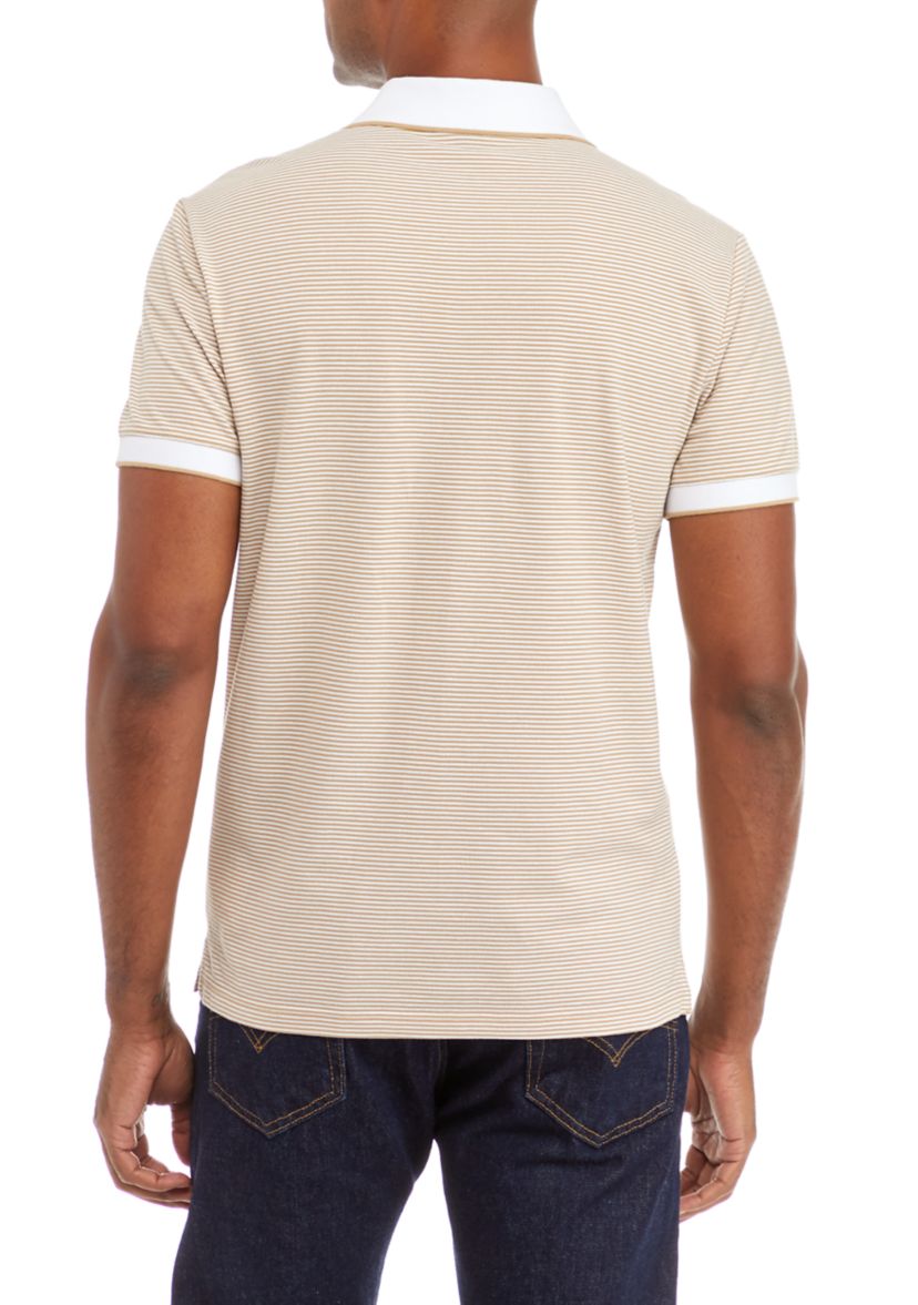 Short Sleeve Striped Polo Shirt 