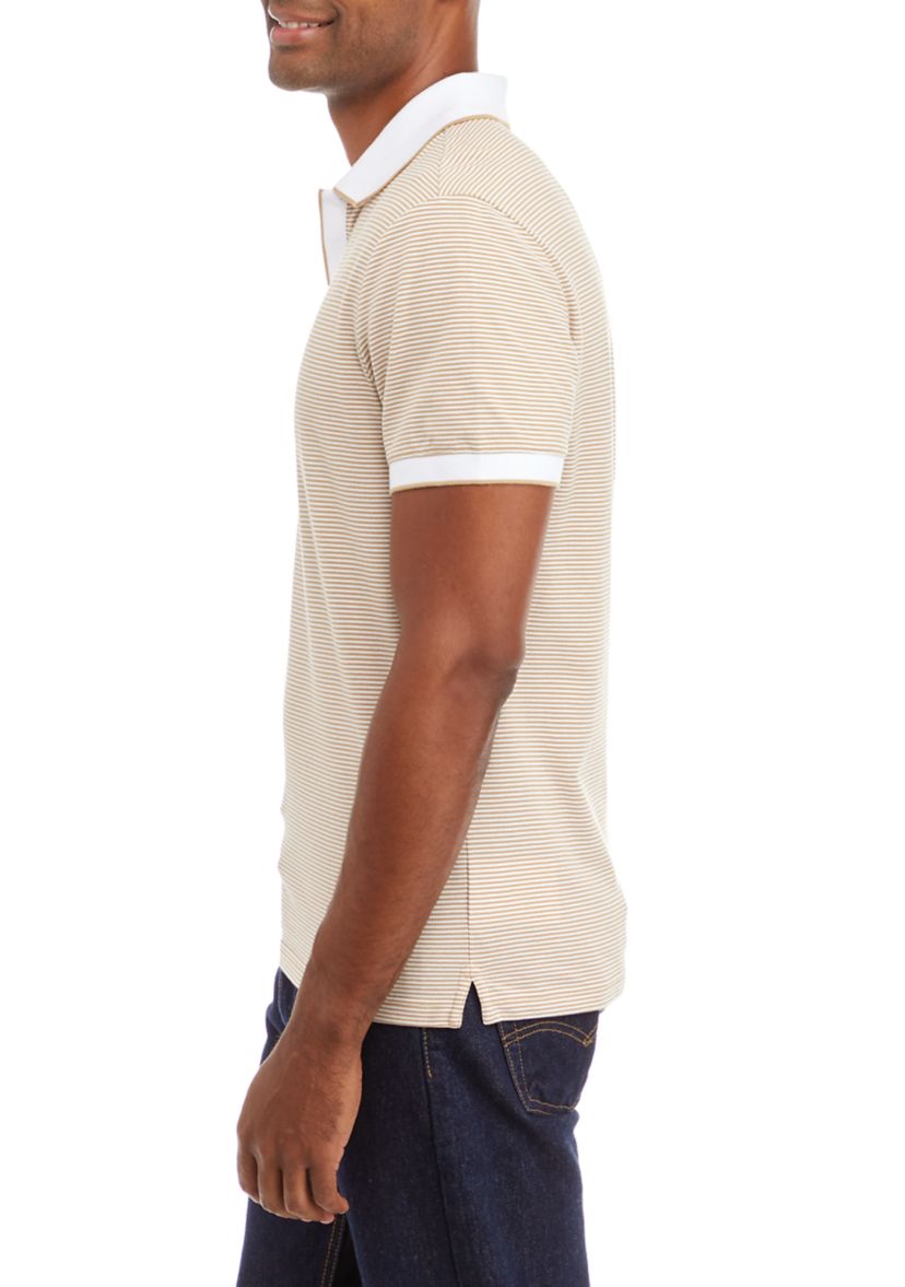 Short Sleeve Striped Polo Shirt 