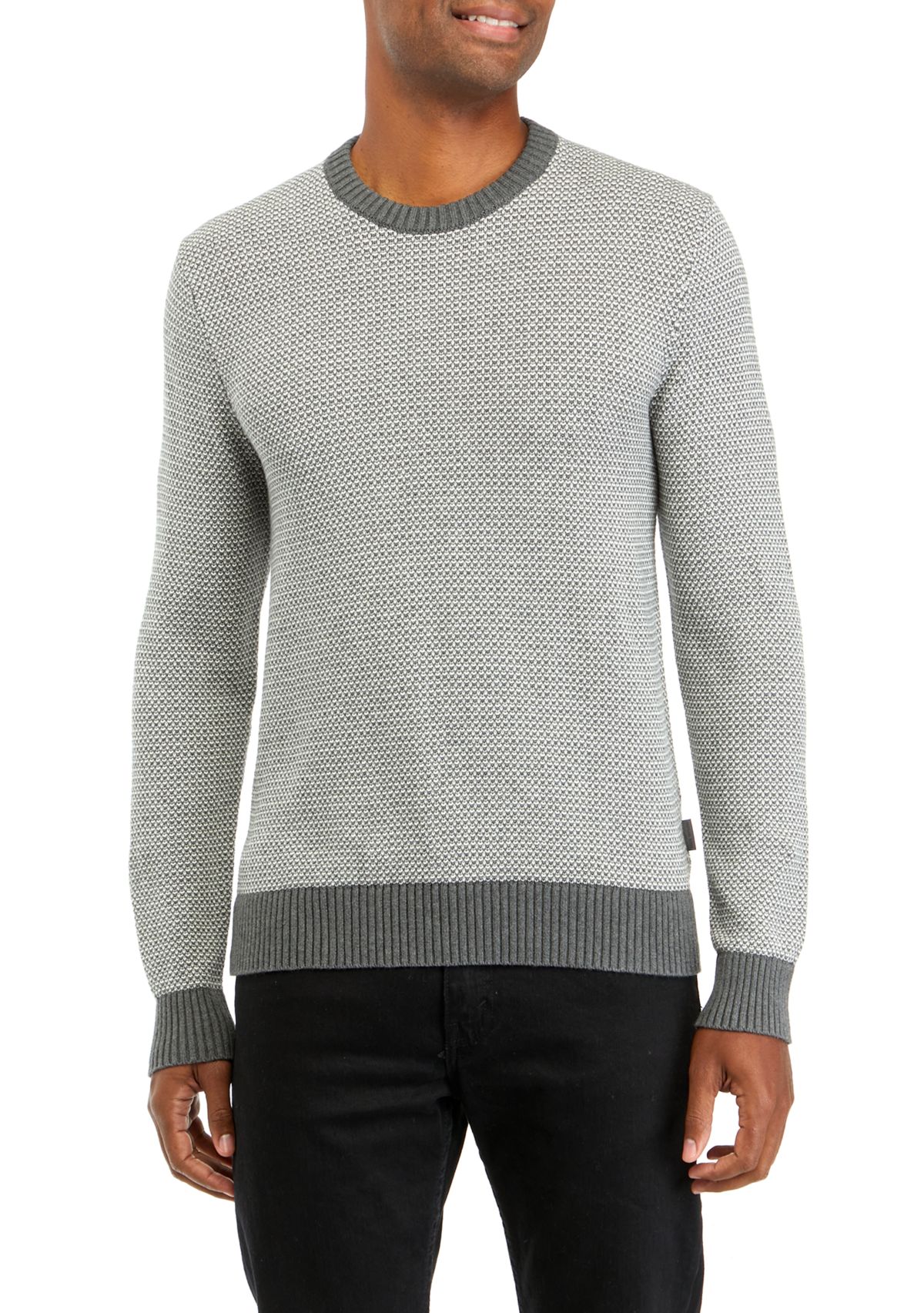 Mens Novelty Stitch Crew Neck Sweater