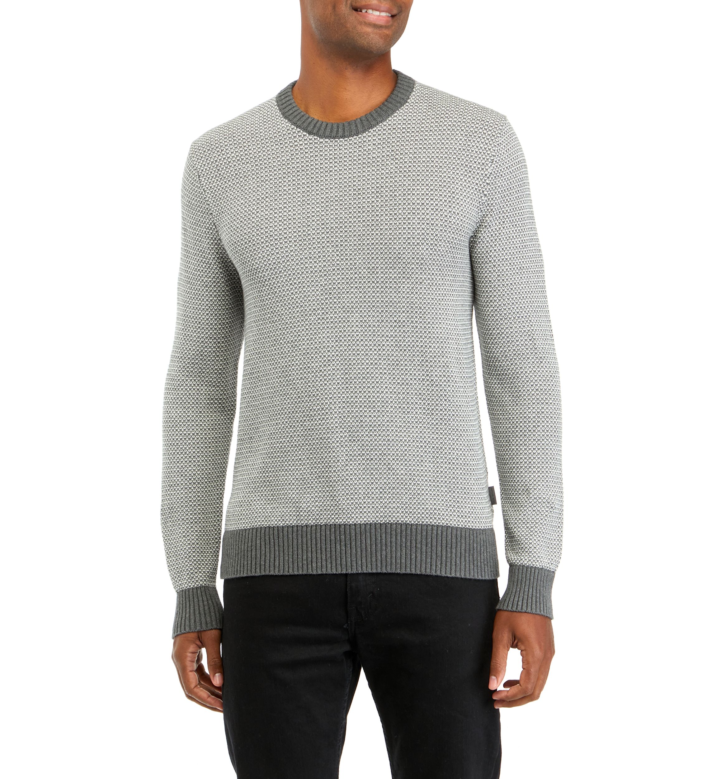 Mens Novelty Stitch Crew Neck Sweater