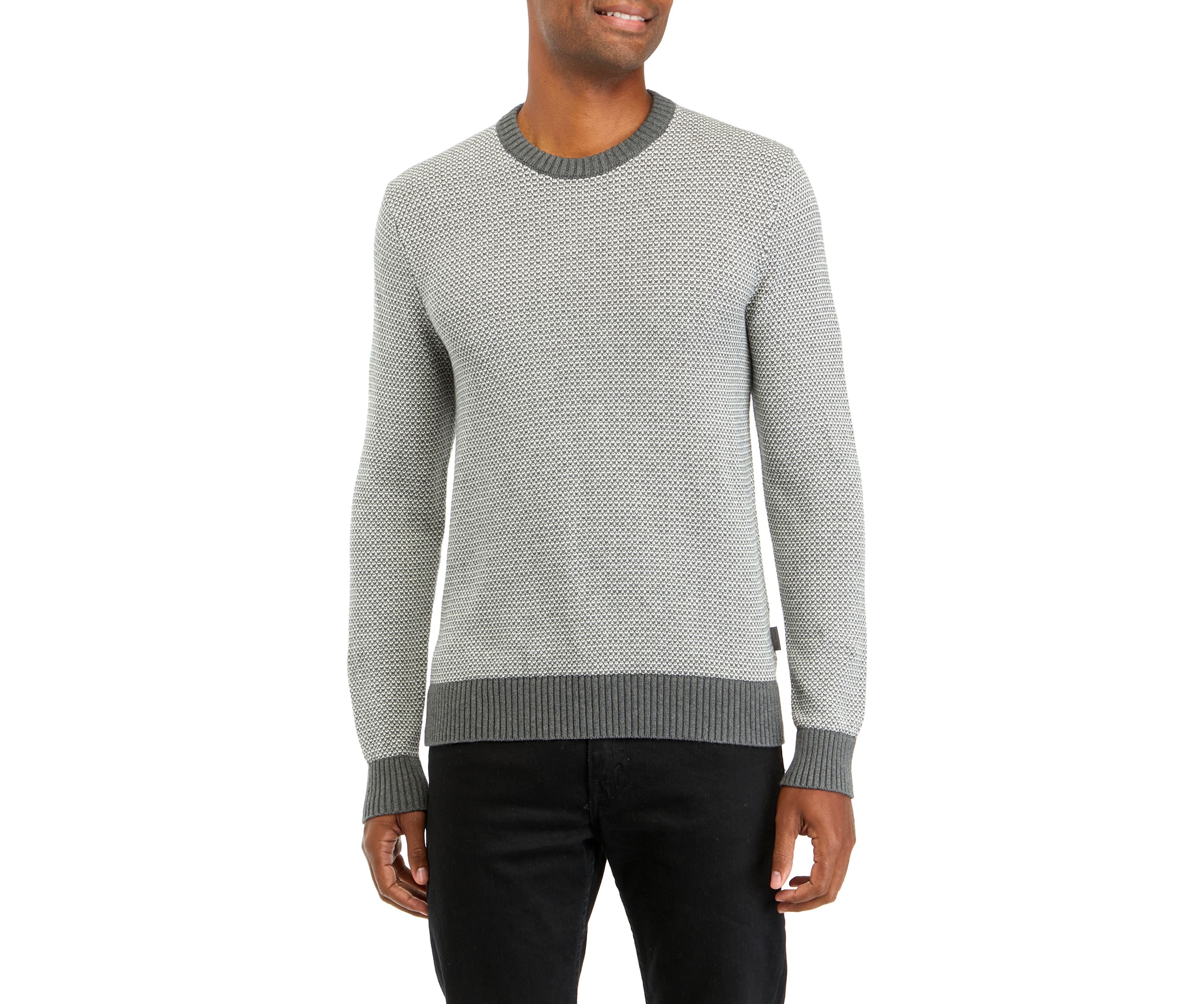 Mens Novelty Stitch Crew Neck Sweater