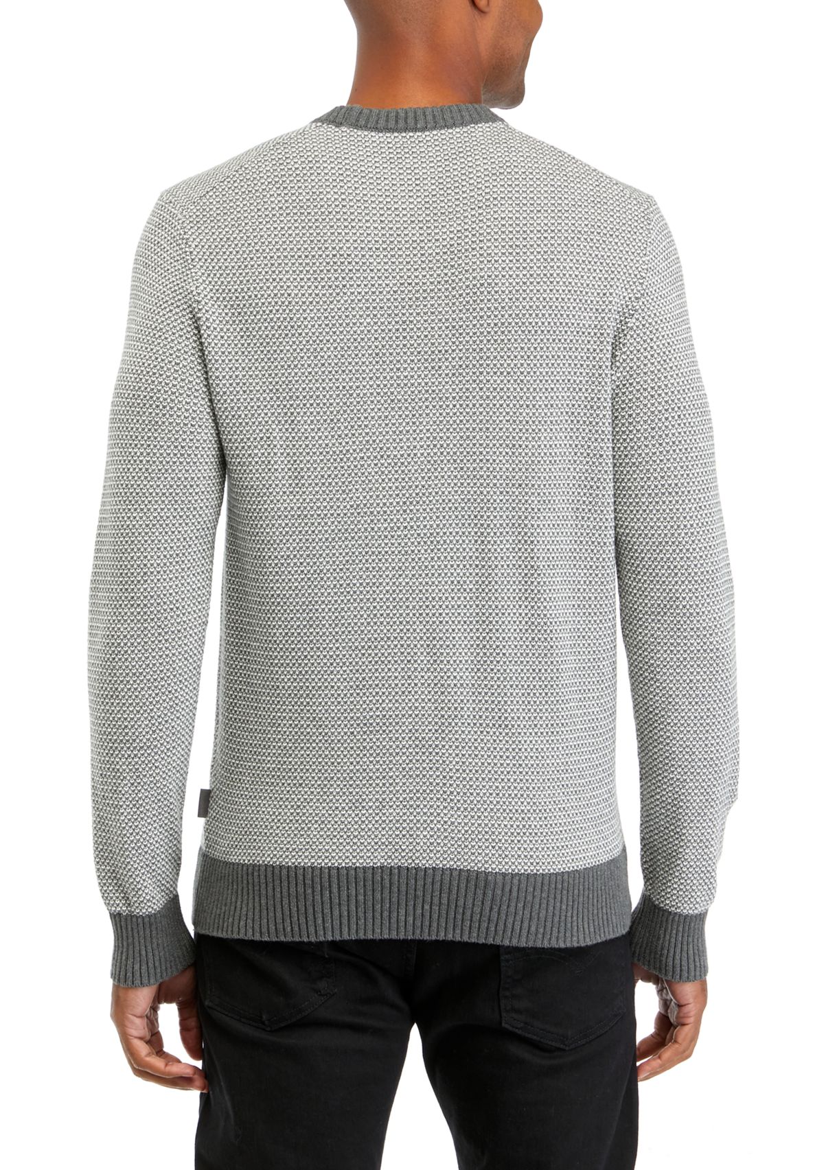 Mens Novelty Stitch Crew Neck Sweater