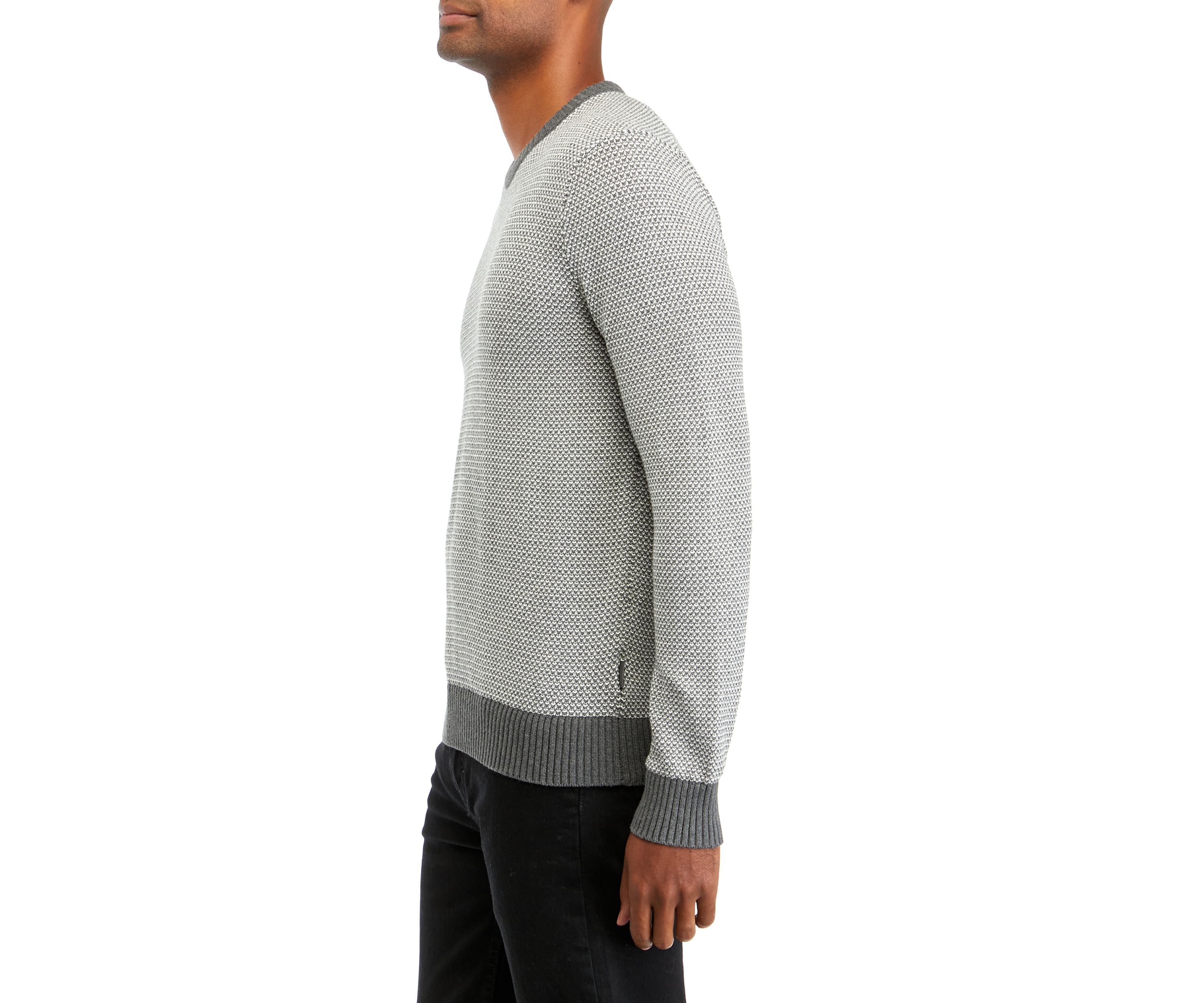 Mens Novelty Stitch Crew Neck Sweater