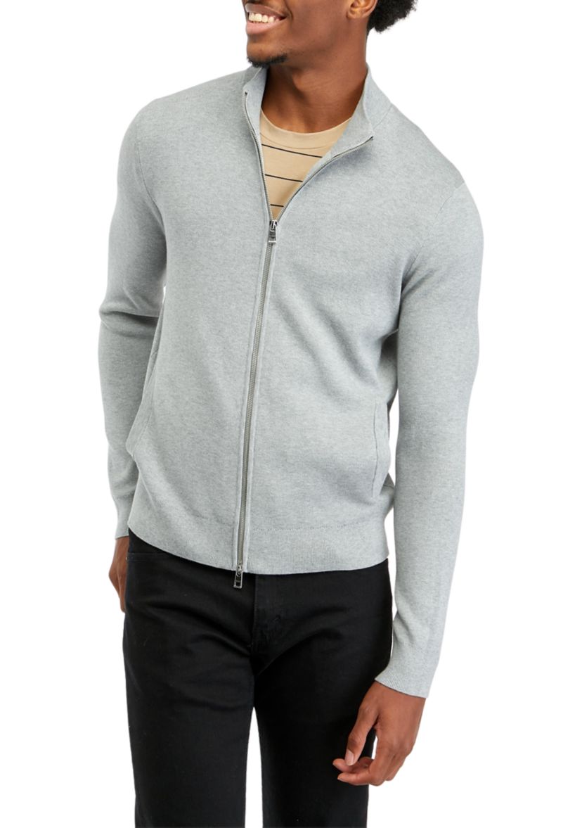 Mens Double Knit Zip Sweater