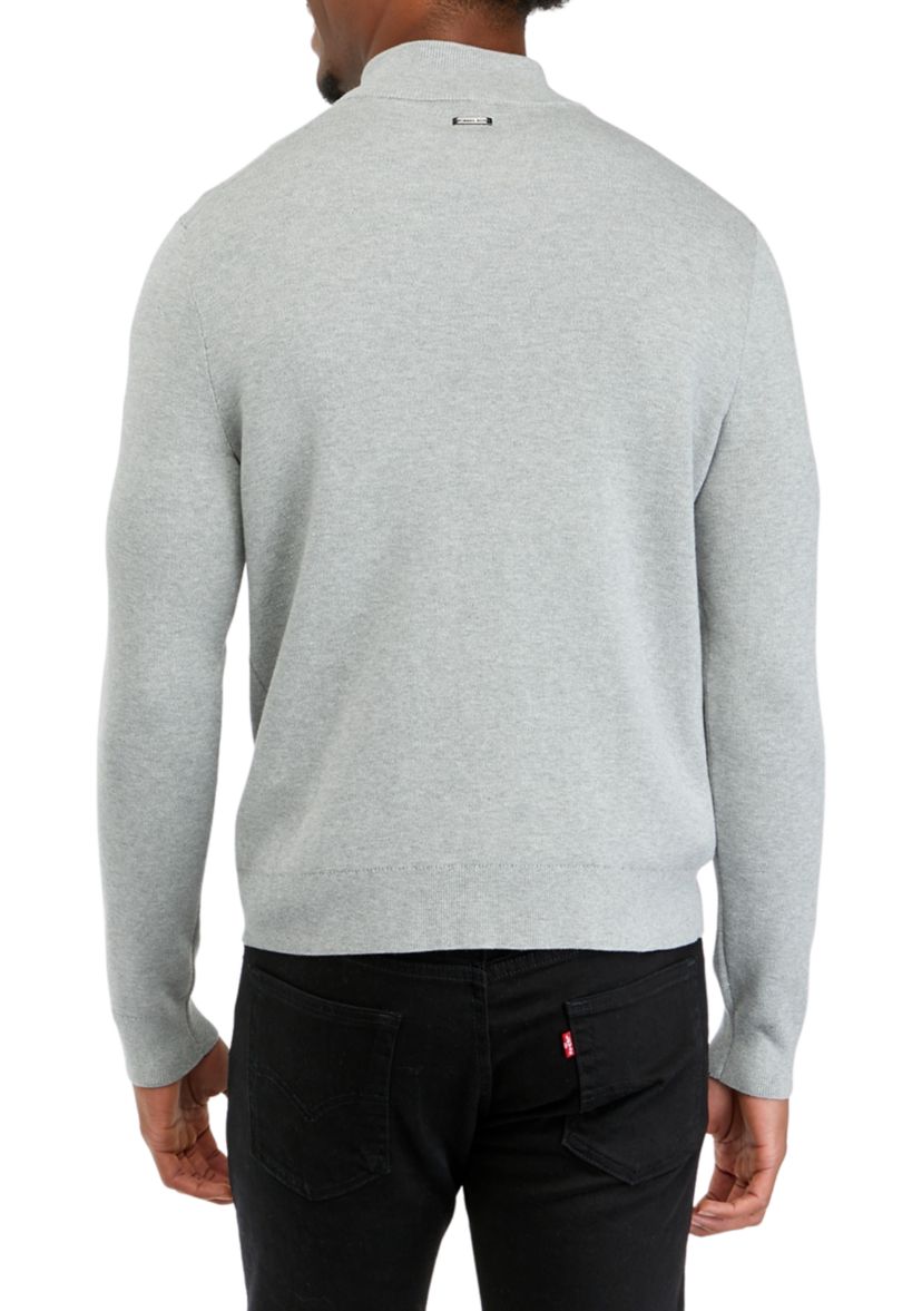 Mens Double Knit Zip Sweater