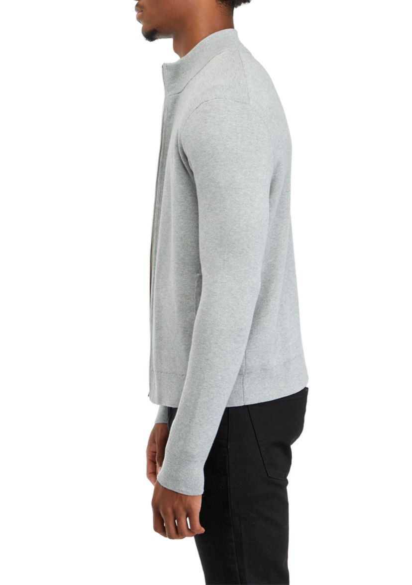 Mens Double Knit Zip Sweater