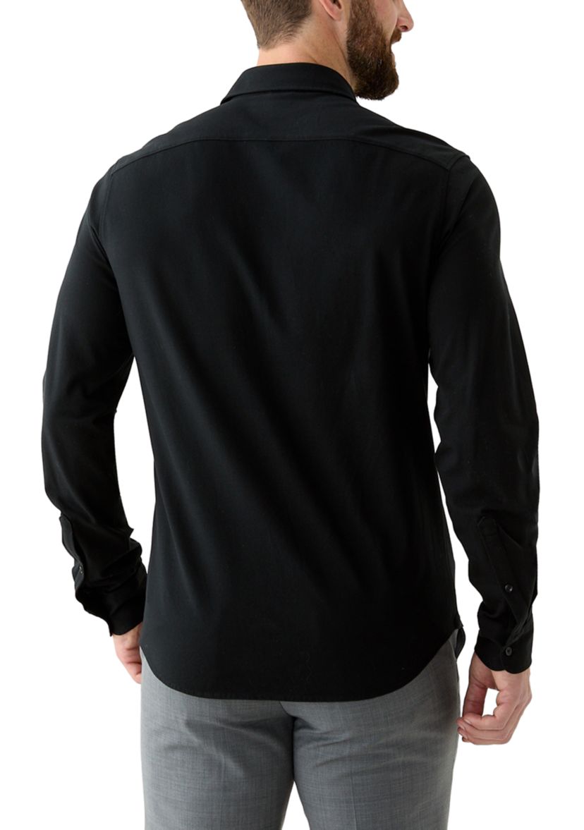 Mens Long Sleeve Piqué Shirt