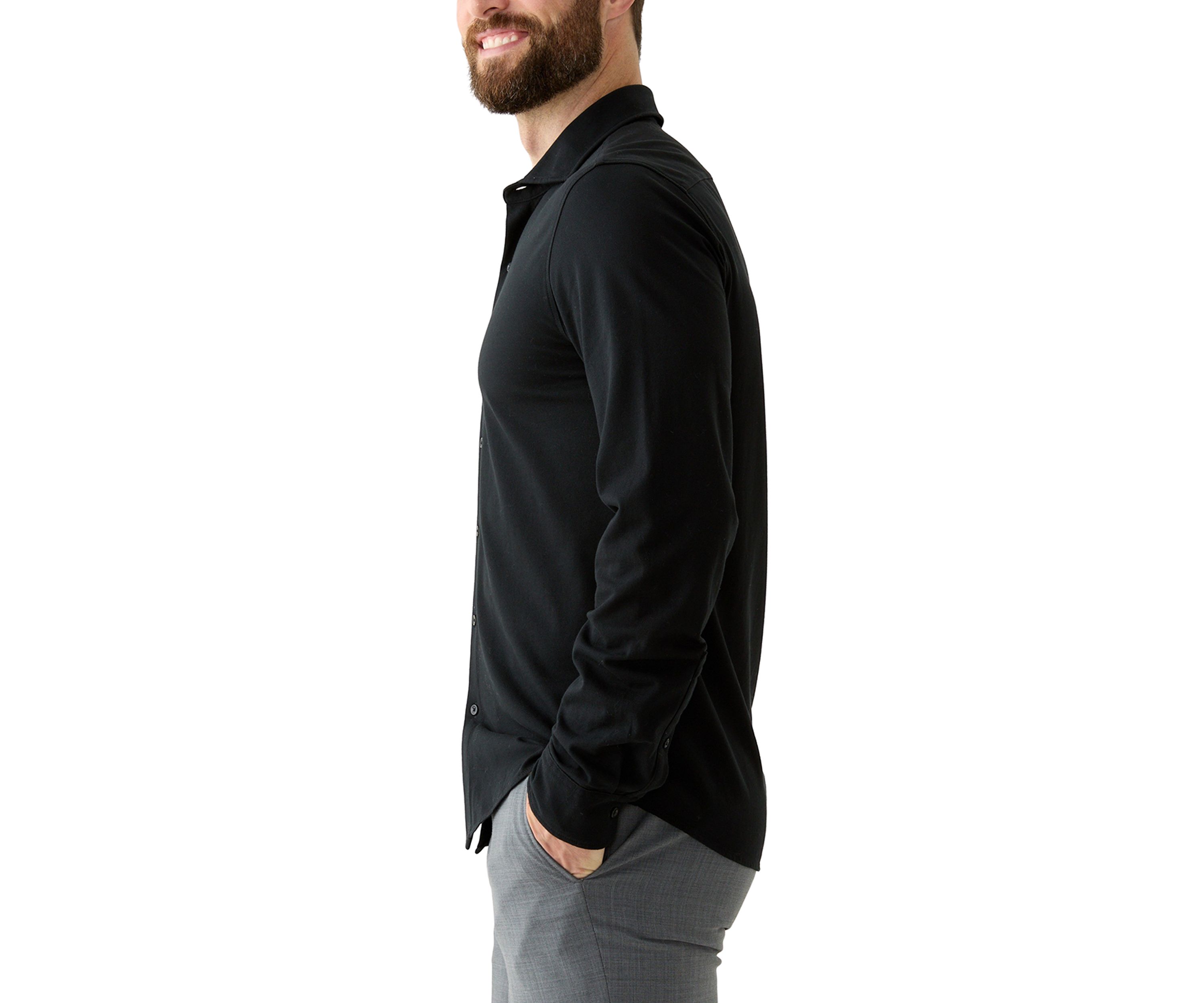 Mens Long Sleeve Piqué Shirt