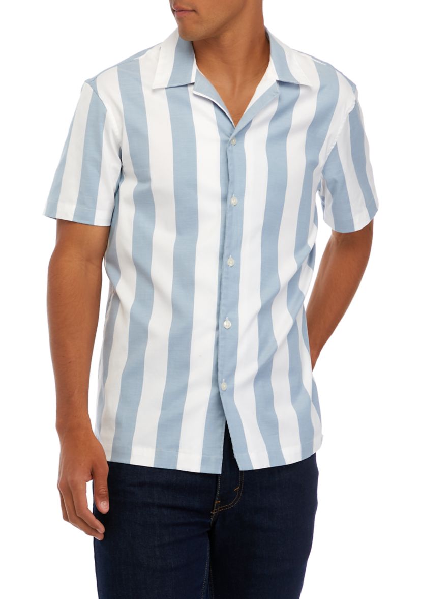 Mens Short Sleeve Rugby Stripe Shirt