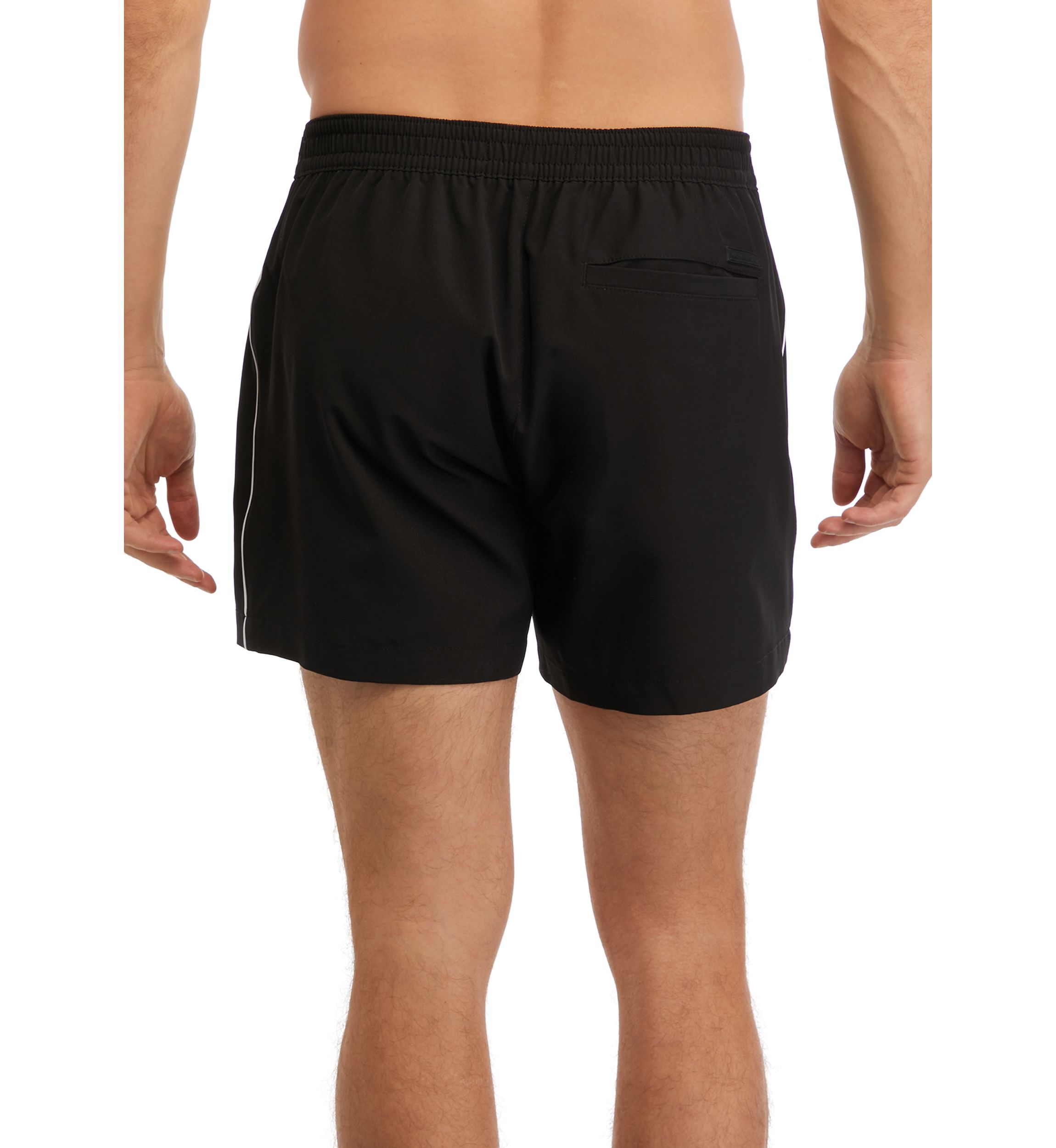 Solid Piped Swim Trunks