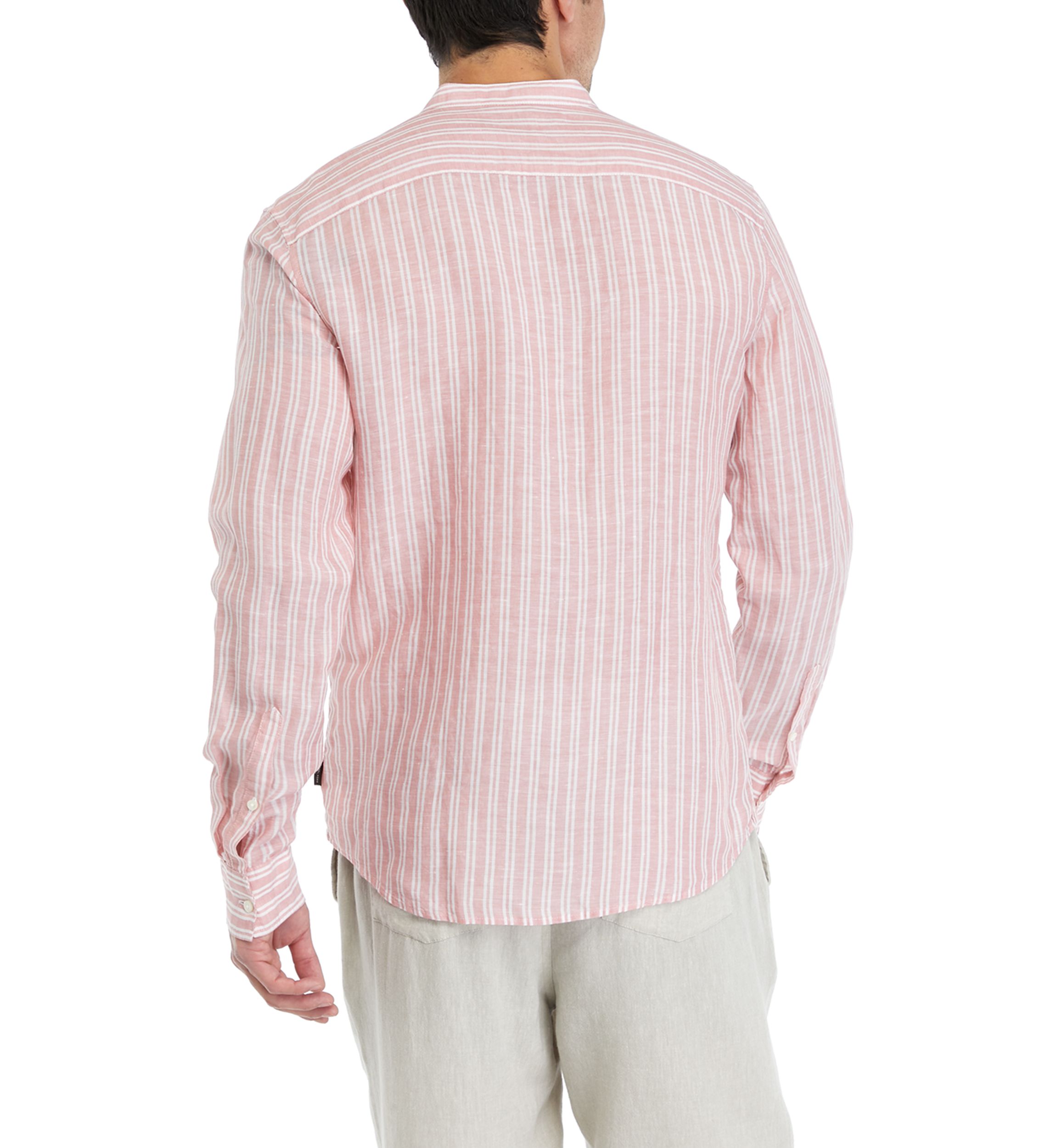 Band Stripe Long Sleeve Button Down Shirt