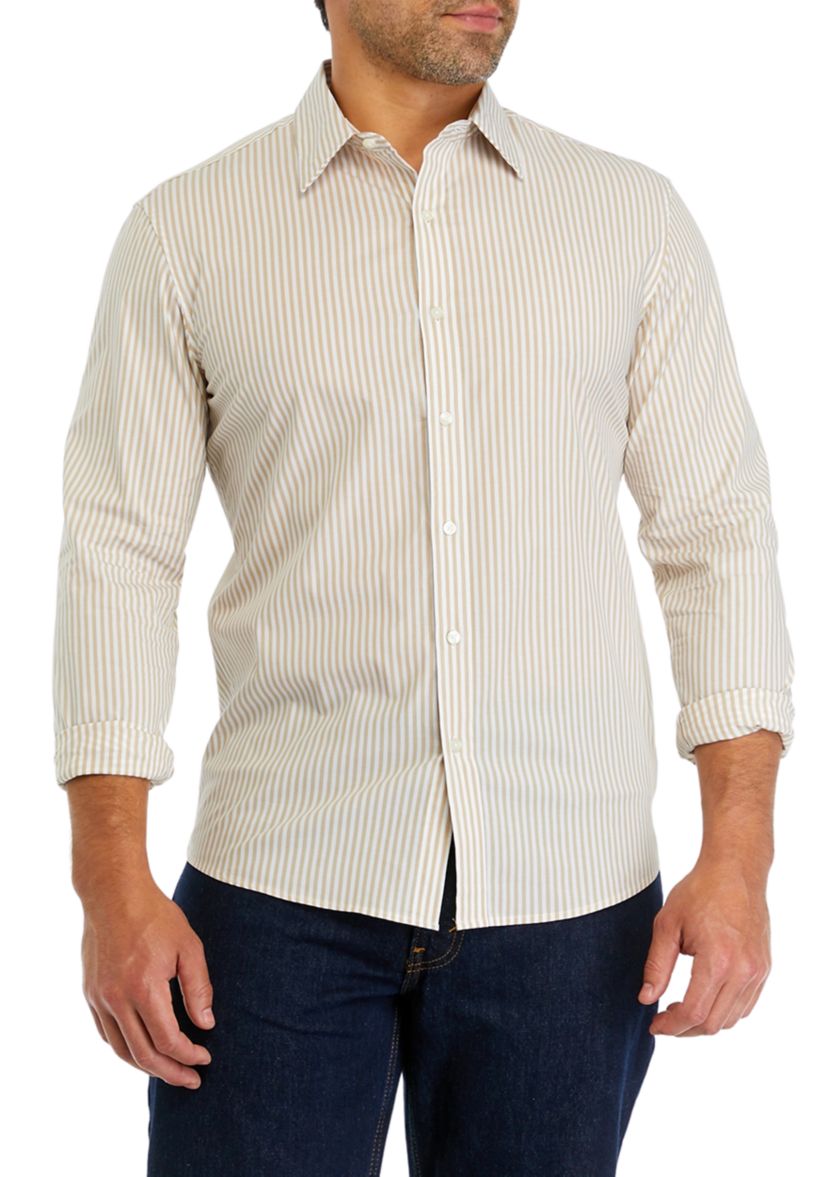 Long Sleeve Striped Button Up Shirt 