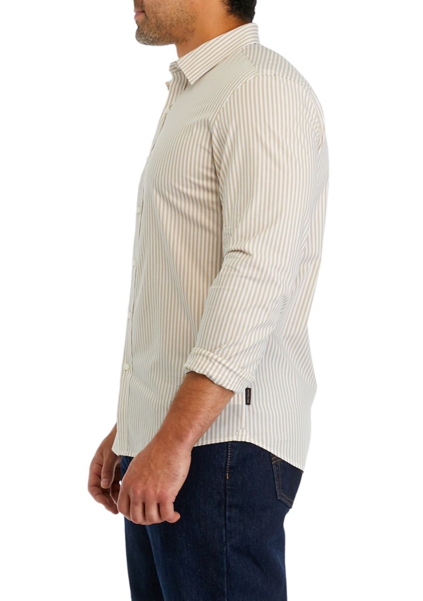 Long Sleeve Striped Button Up Shirt 