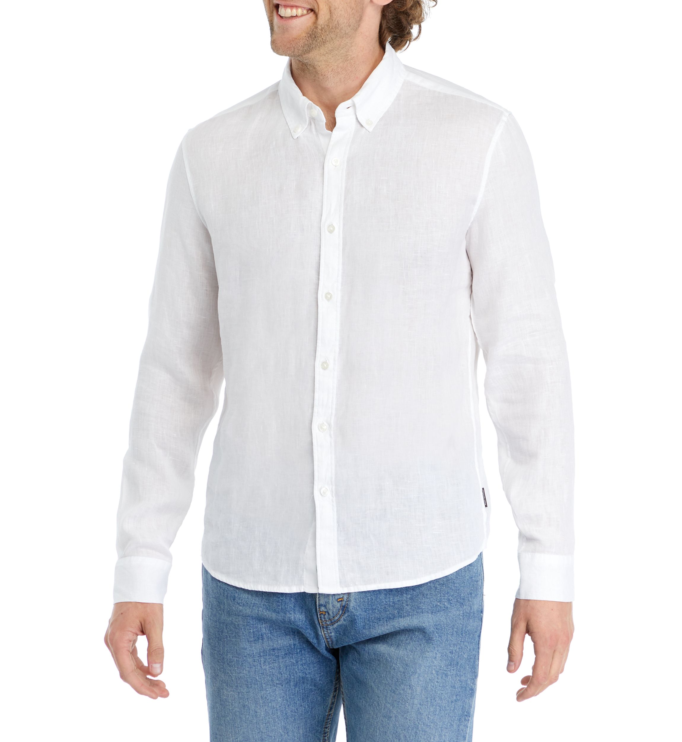 Mens Button Down Linen Shirt