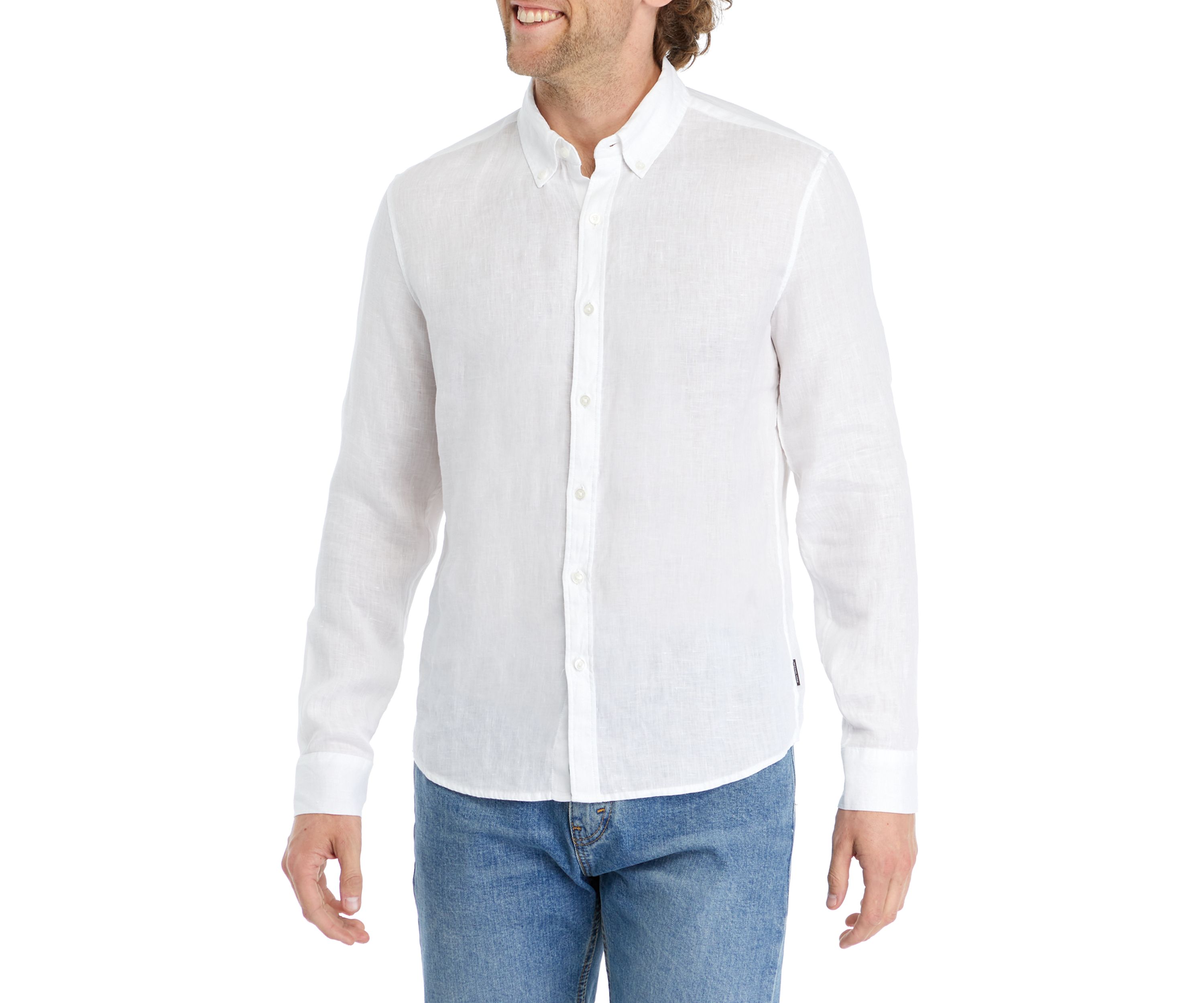Mens Button Down Linen Shirt