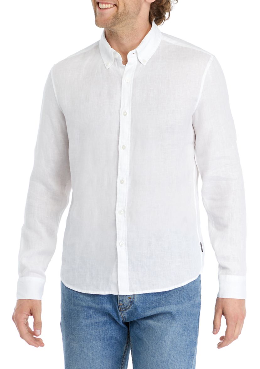 Mens Button Down Linen Shirt
