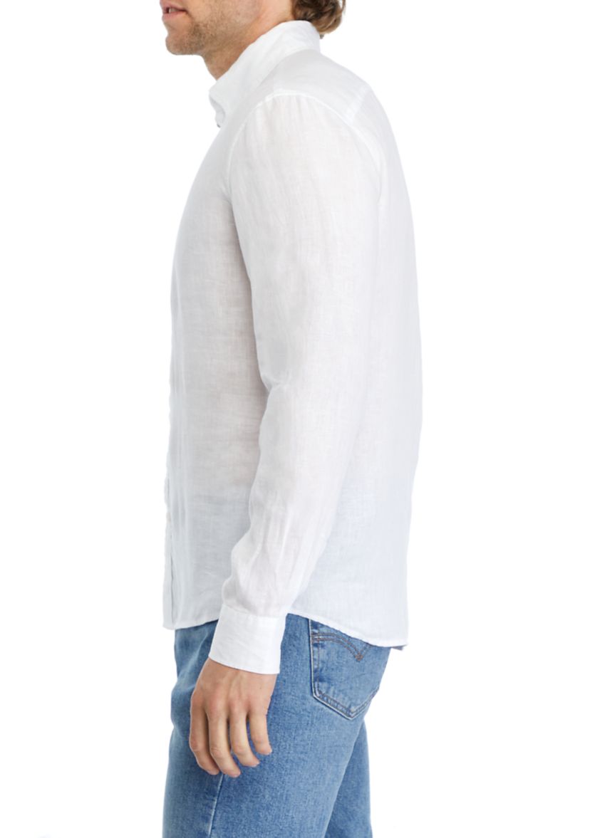 Mens Button Down Linen Shirt