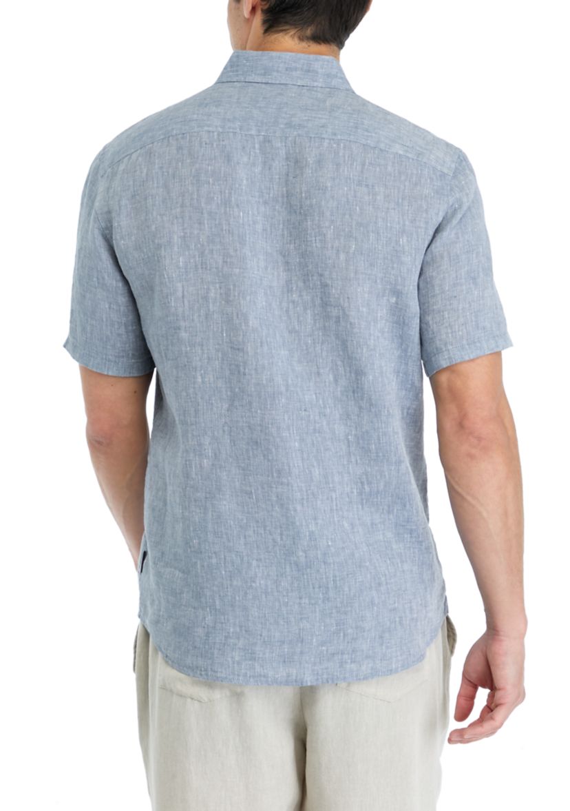 Yarn Dyed Short Sleeve Button Down Shirt