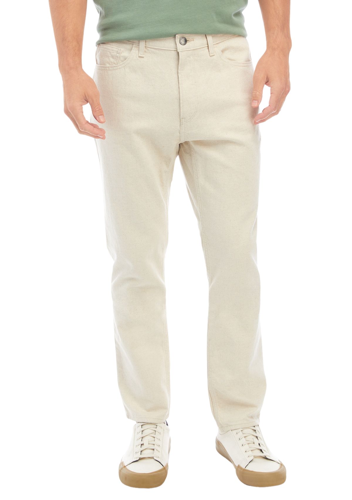 Slim Straight Seeded Denim Pants 