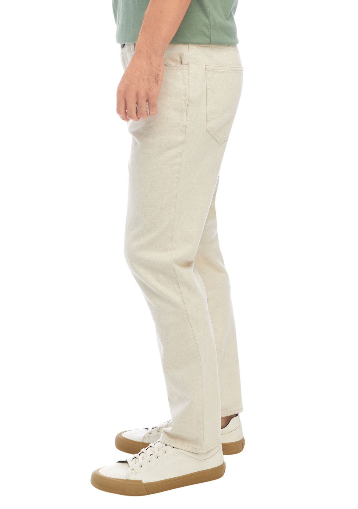 Slim Straight Seeded Denim Pants 