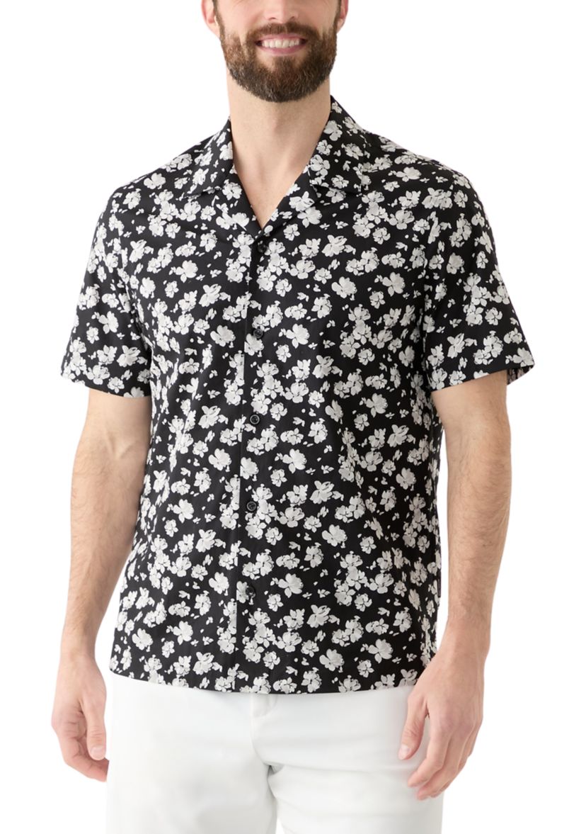 Mens Short Sleeve Floral Camp Shirt