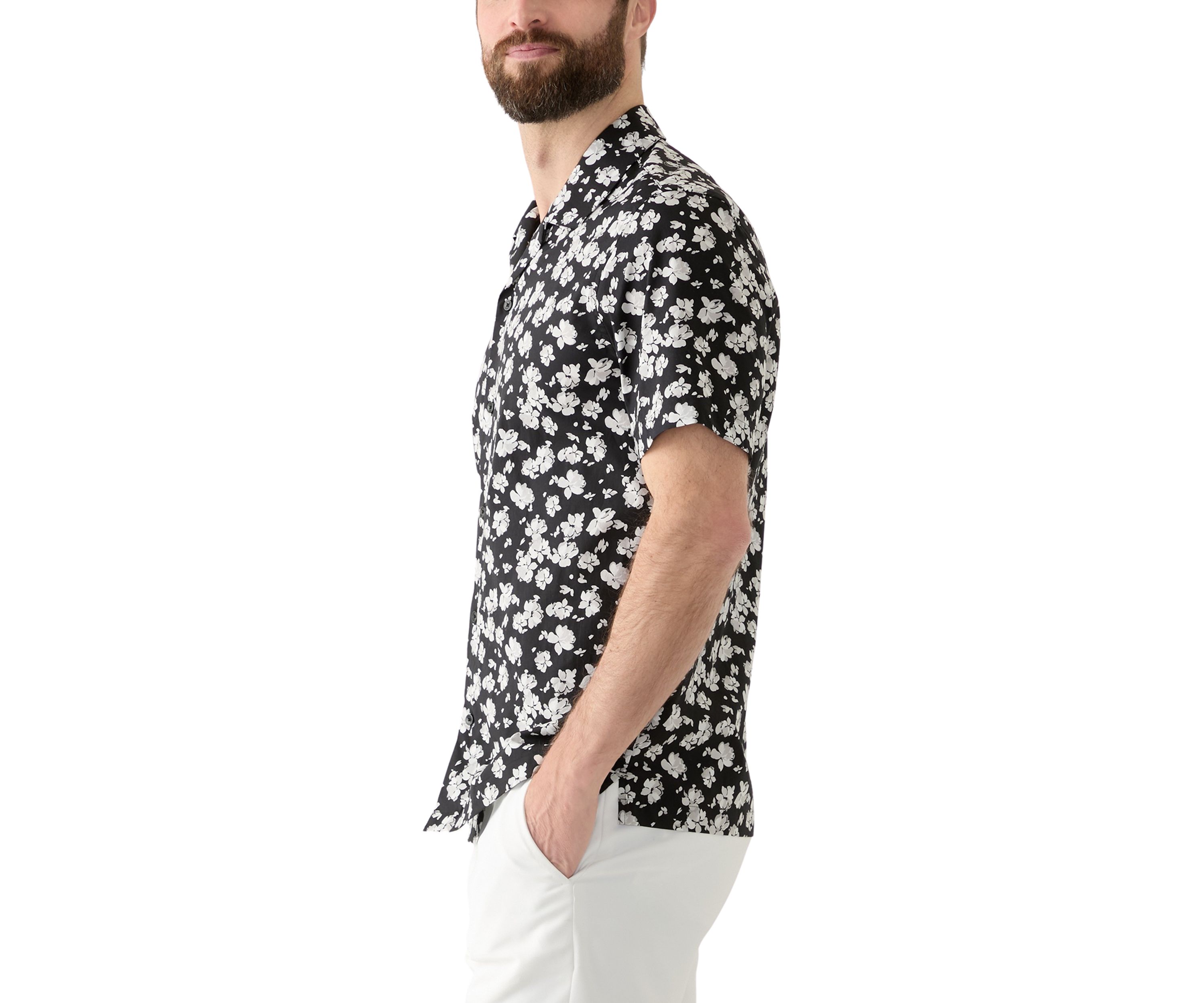 Mens Short Sleeve Floral Camp Shirt