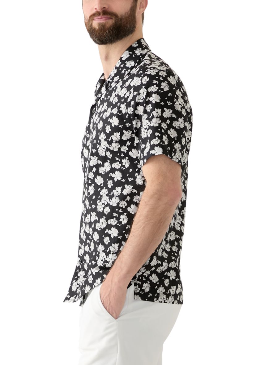 Mens Short Sleeve Floral Camp Shirt