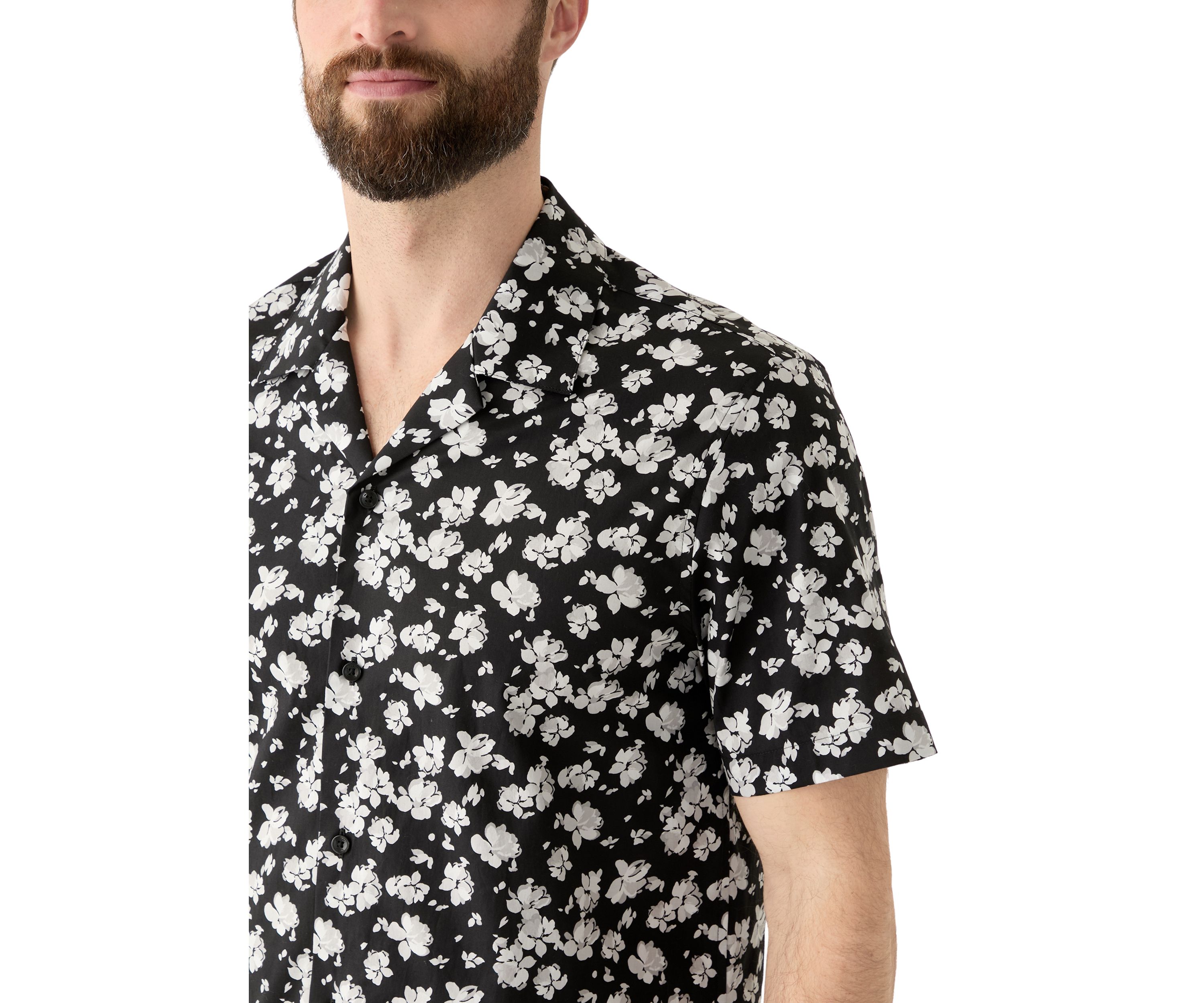 Mens Short Sleeve Floral Camp Shirt