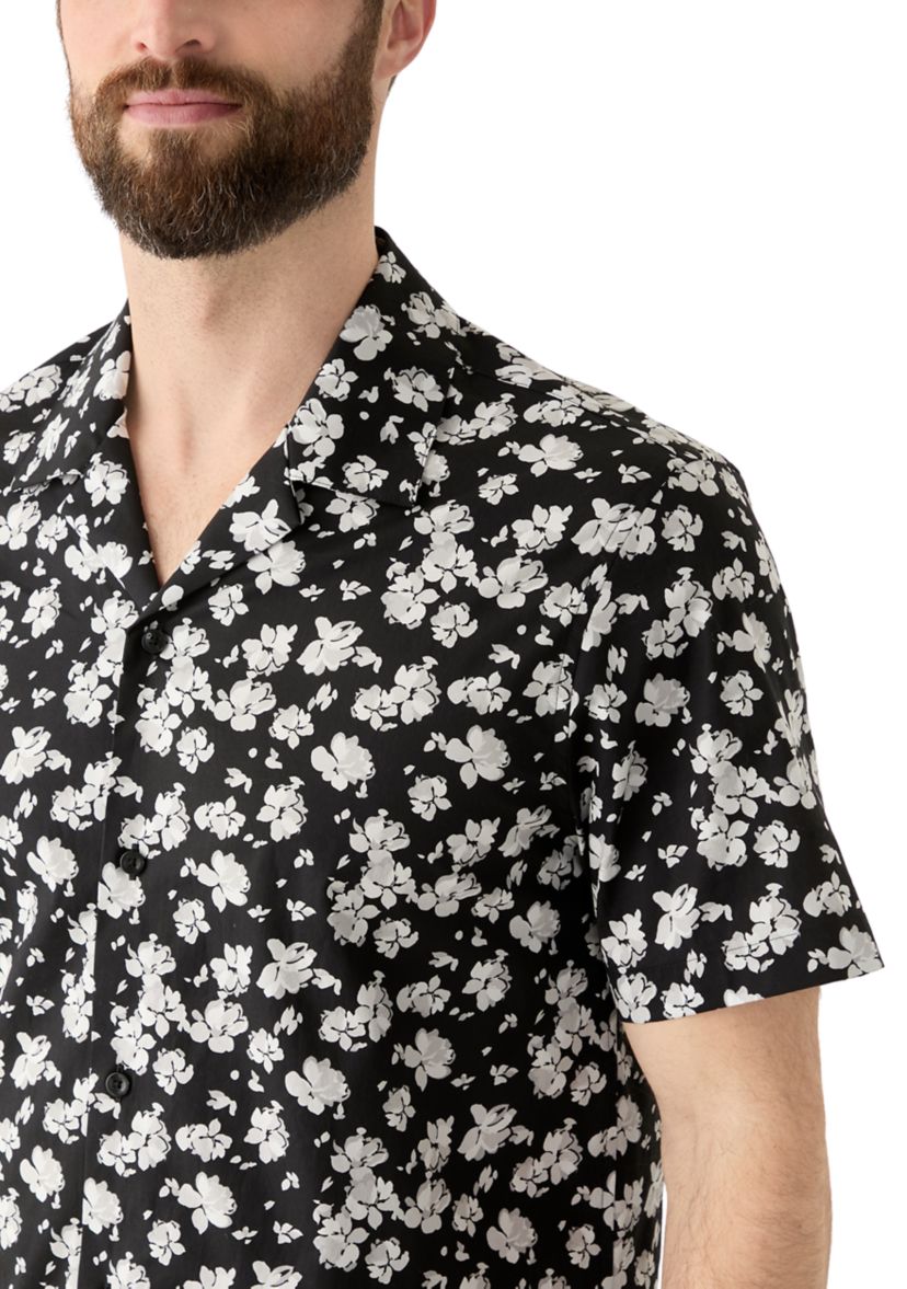 Mens Short Sleeve Floral Camp Shirt