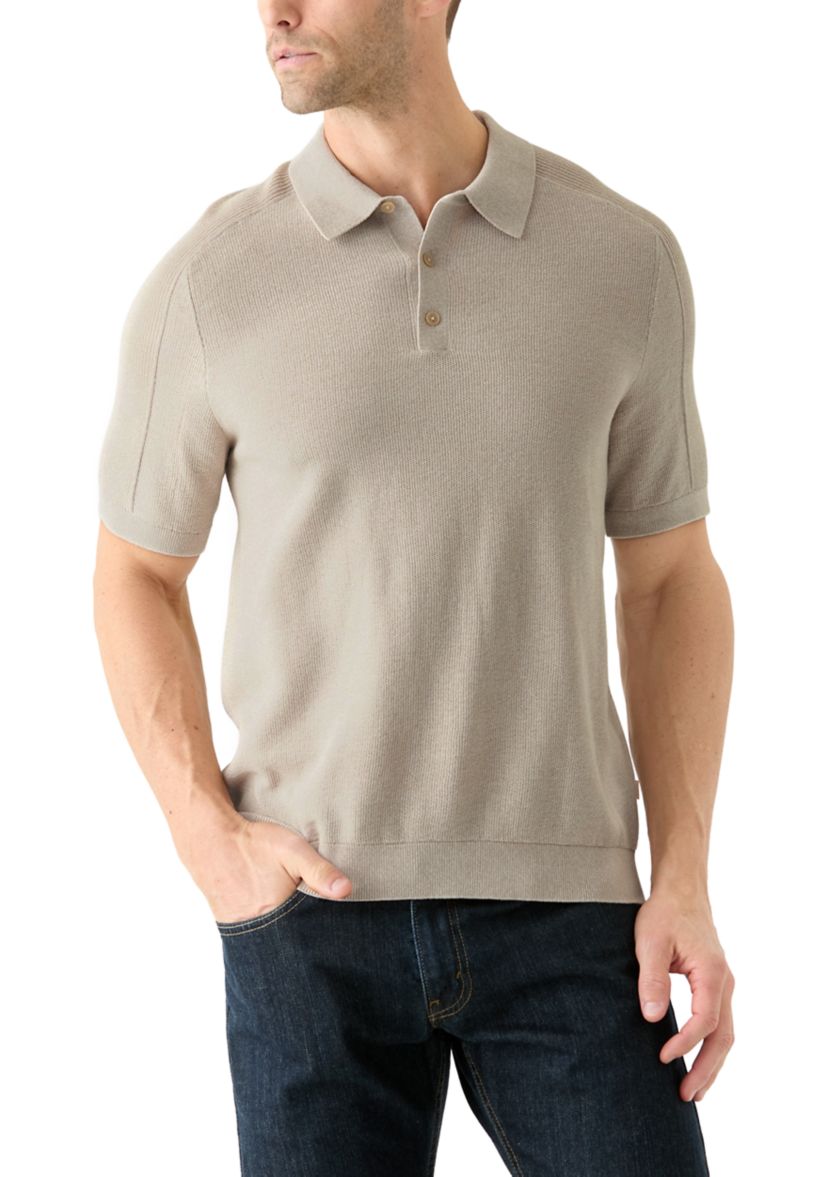 Mens Texture Mouline Polo Shirt