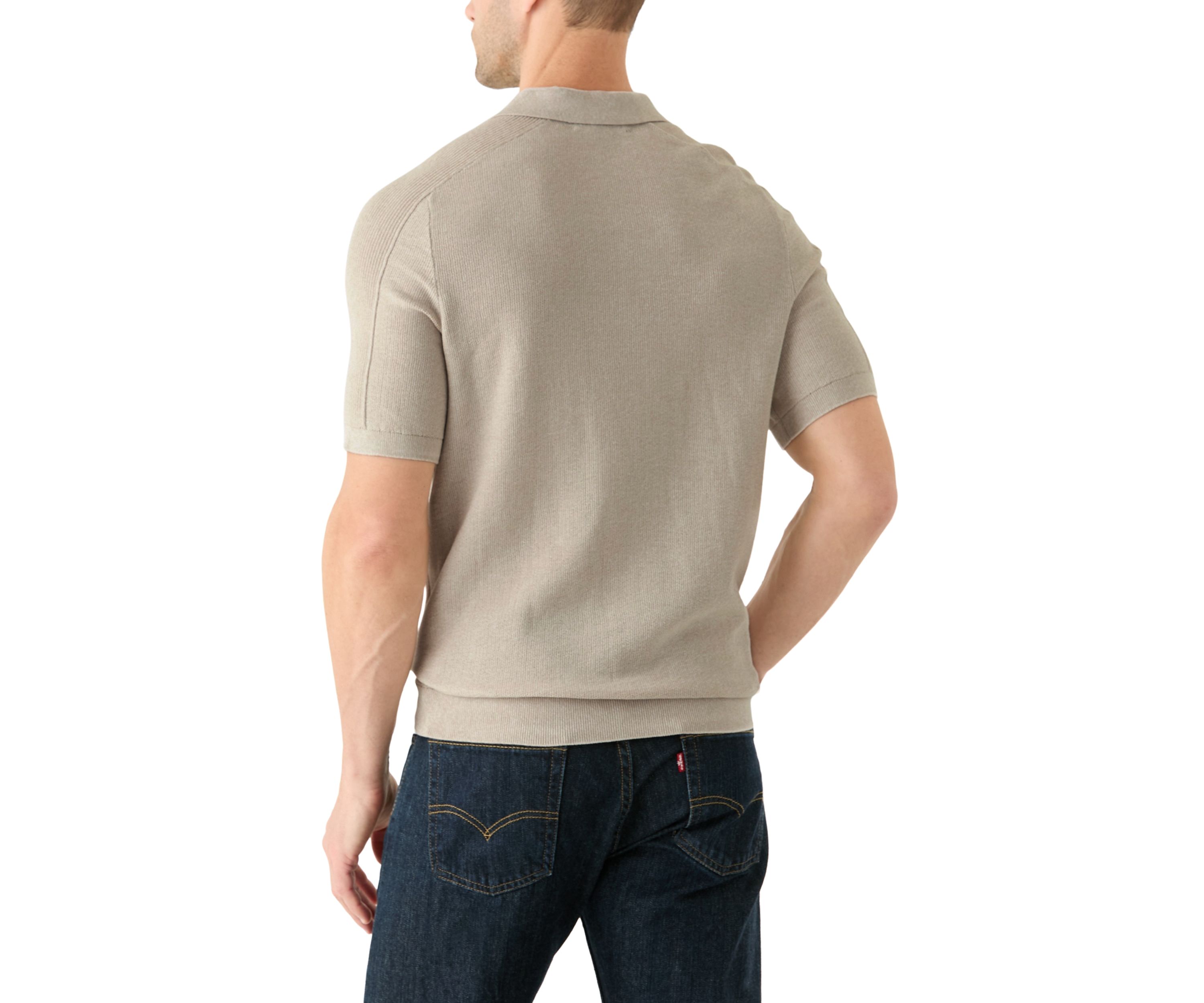 Mens Texture Mouline Polo Shirt
