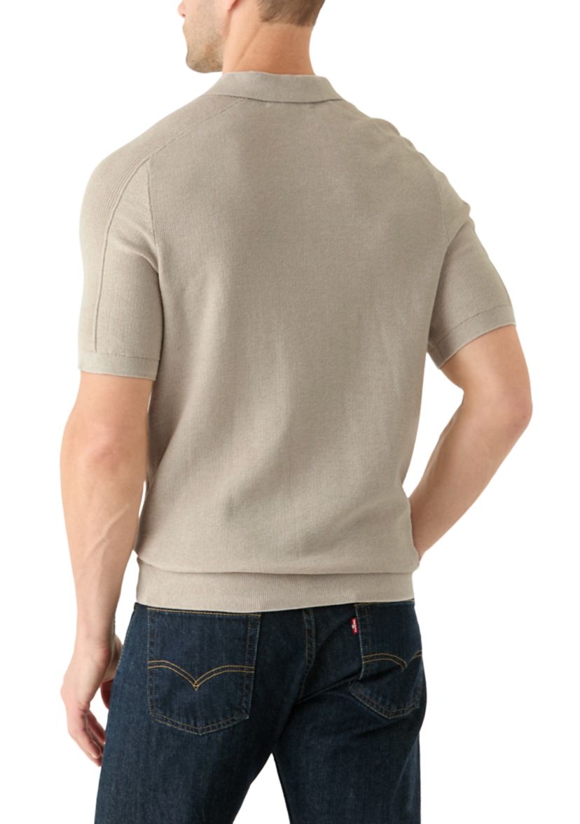 Mens Texture Mouline Polo Shirt