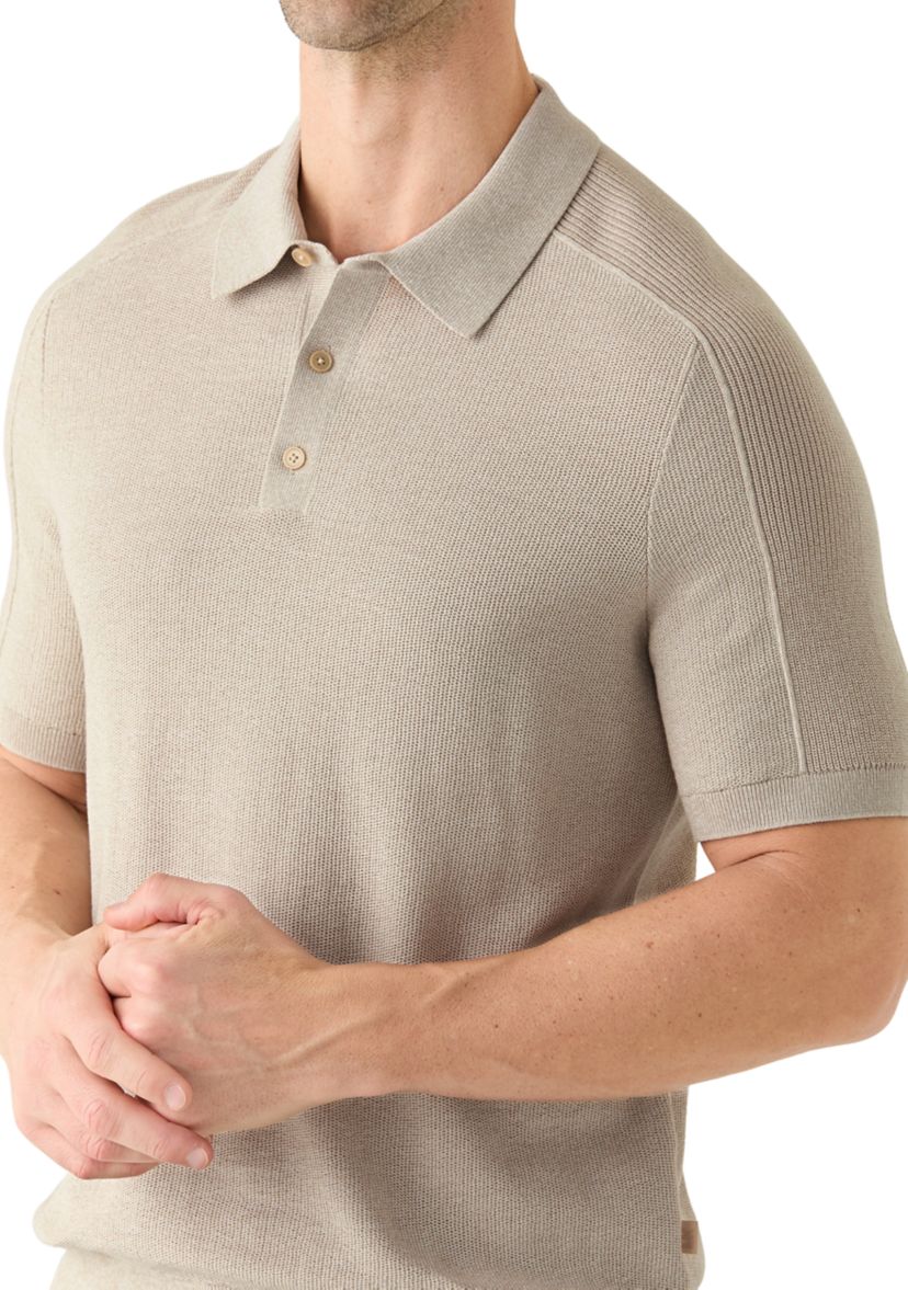 Mens Texture Mouline Polo Shirt