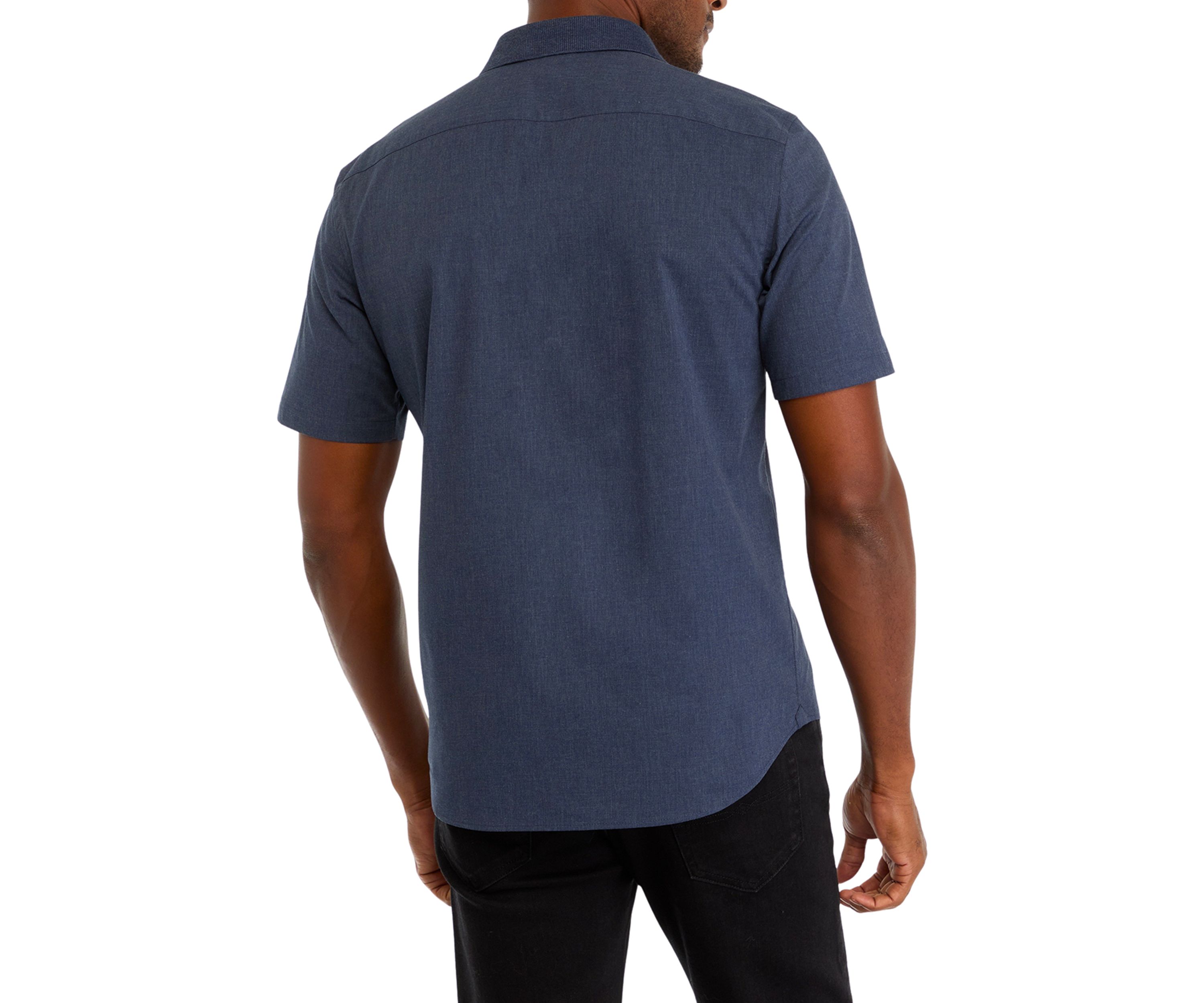 Heather Knit Collar Button Up Shirt 