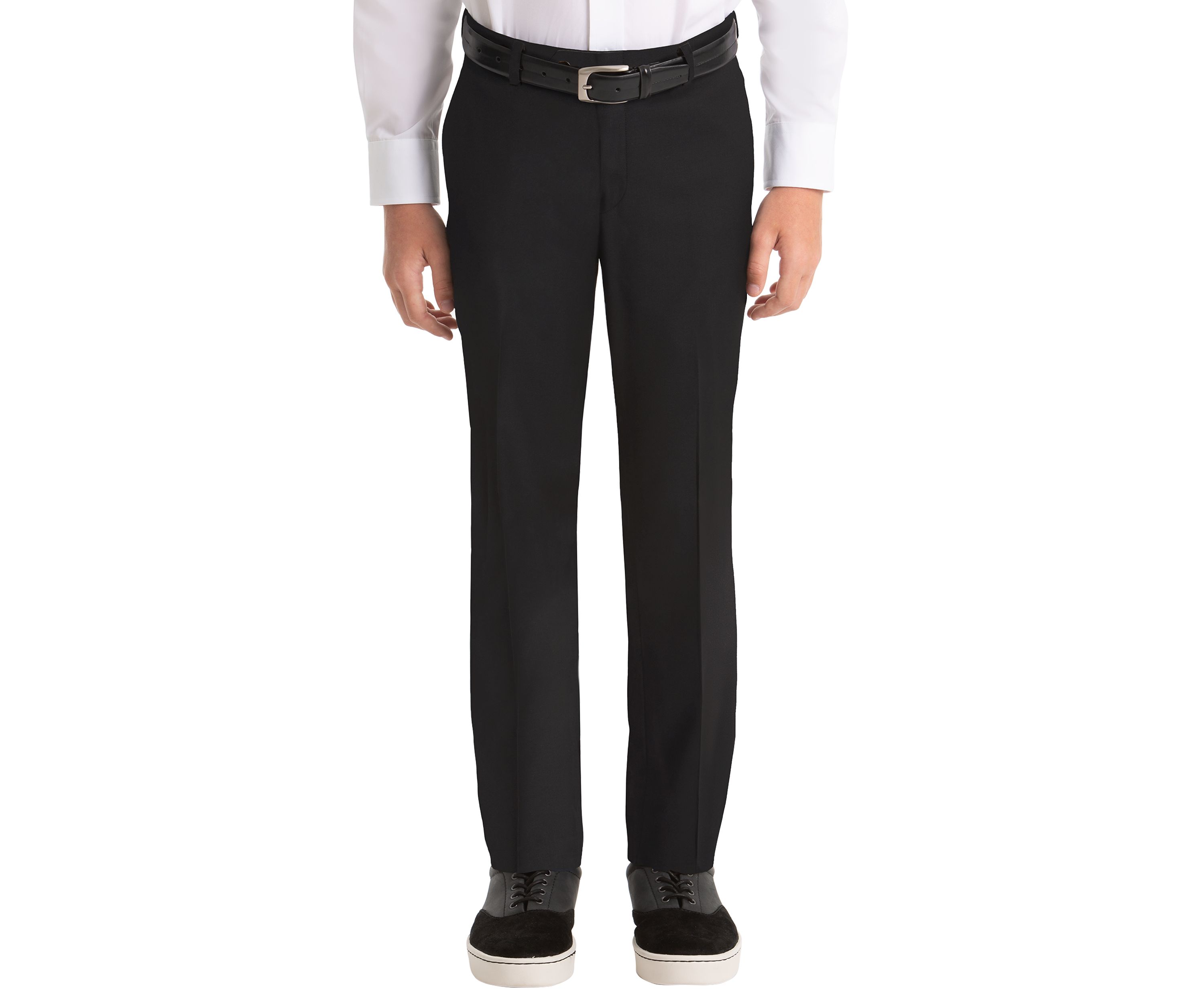 Boys 8-20 Plain Black Wool Straight Pants