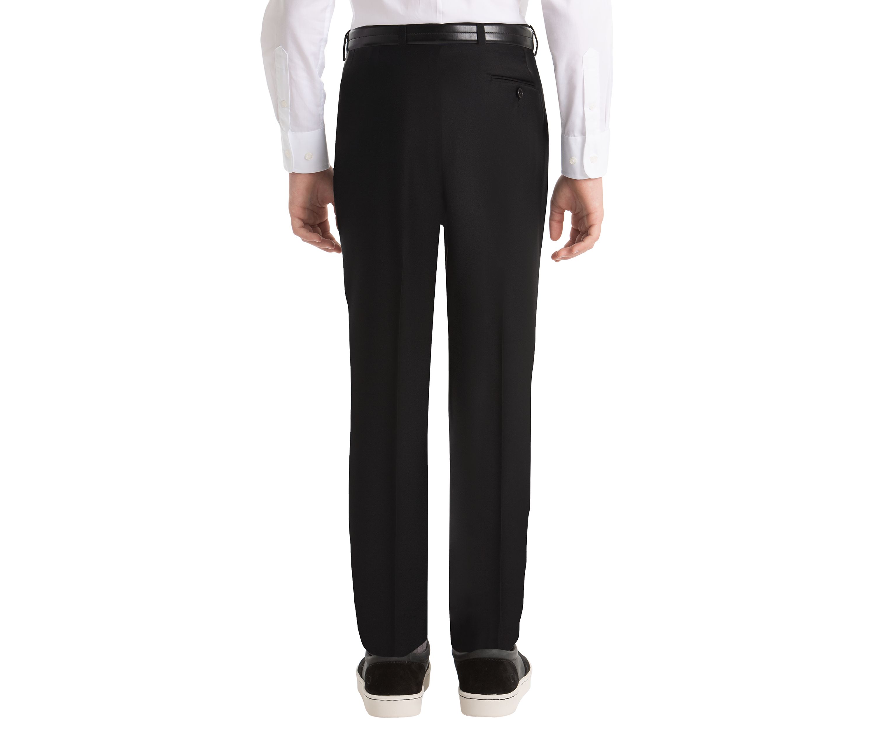 Boys 8-20 Plain Black Wool Straight Pants